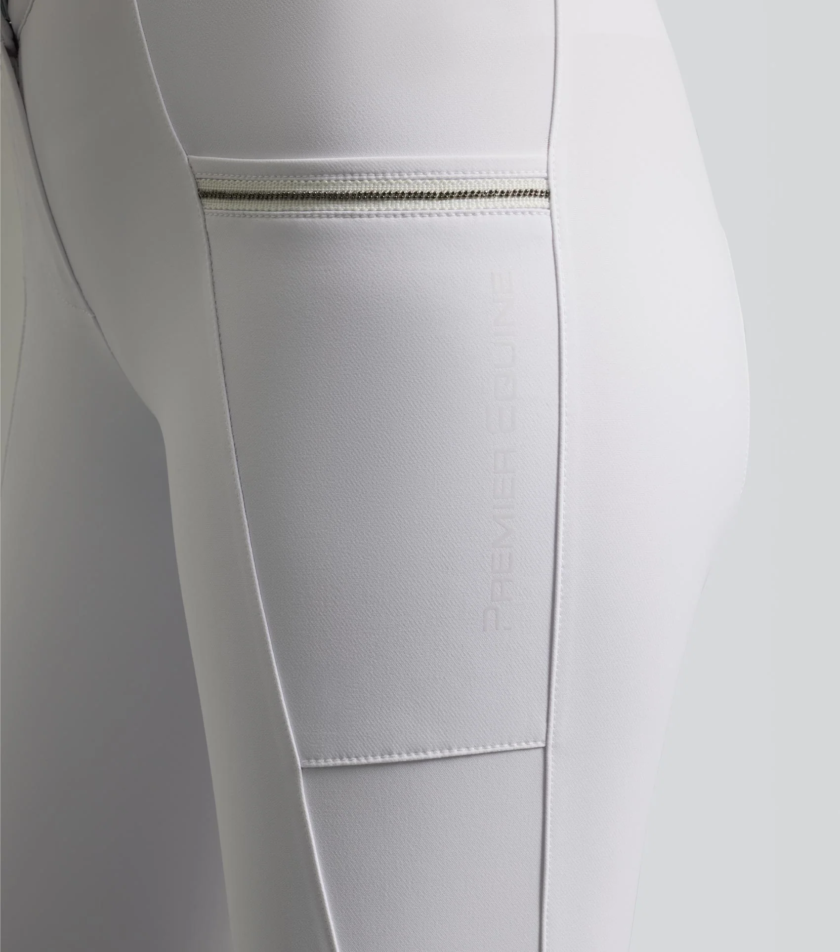 Ofena Womens Gel Knee Competition Riding Breeches White - Image 3