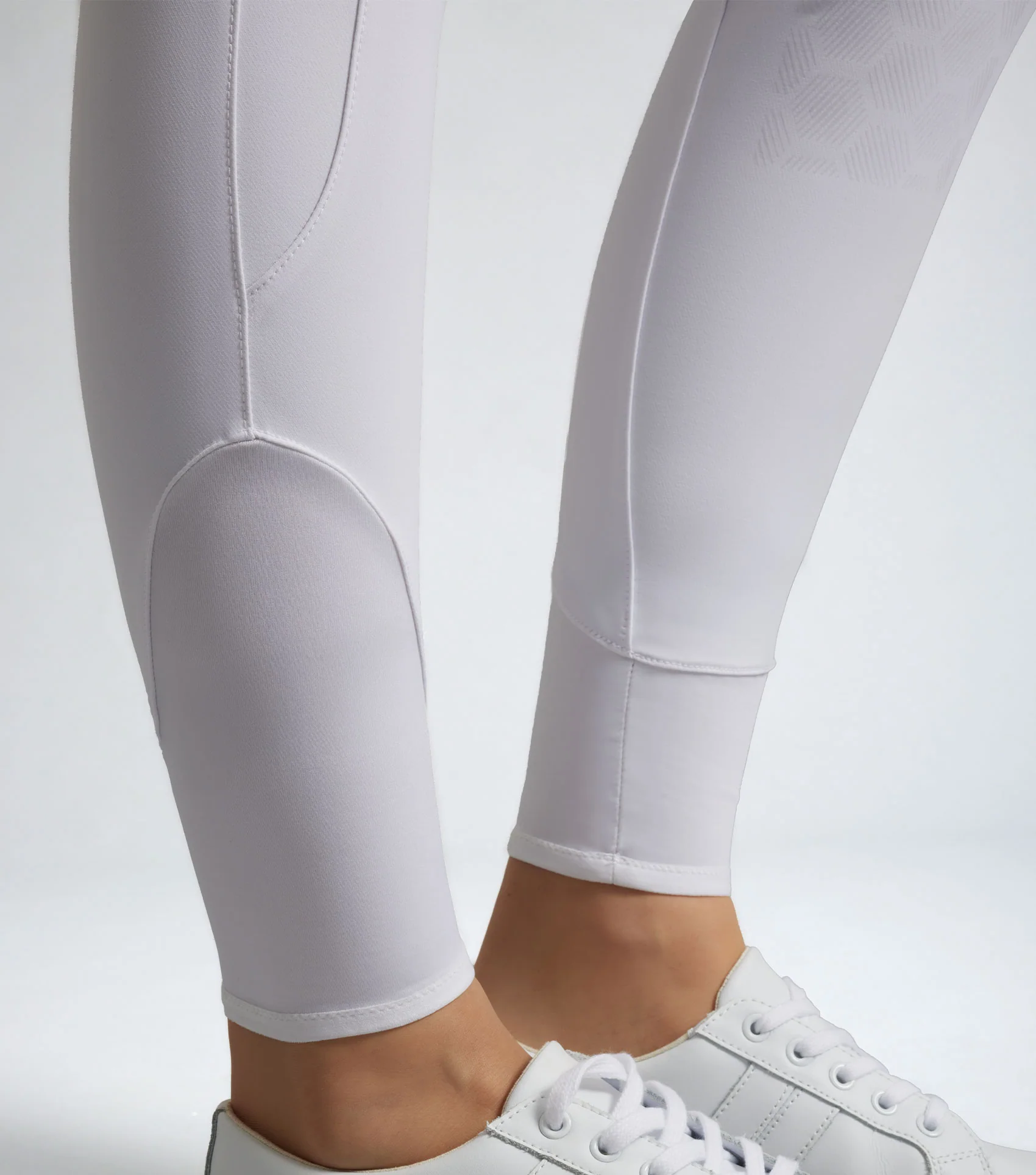 Ofena Womens Gel Knee Competition Riding Breeches White - Image 5