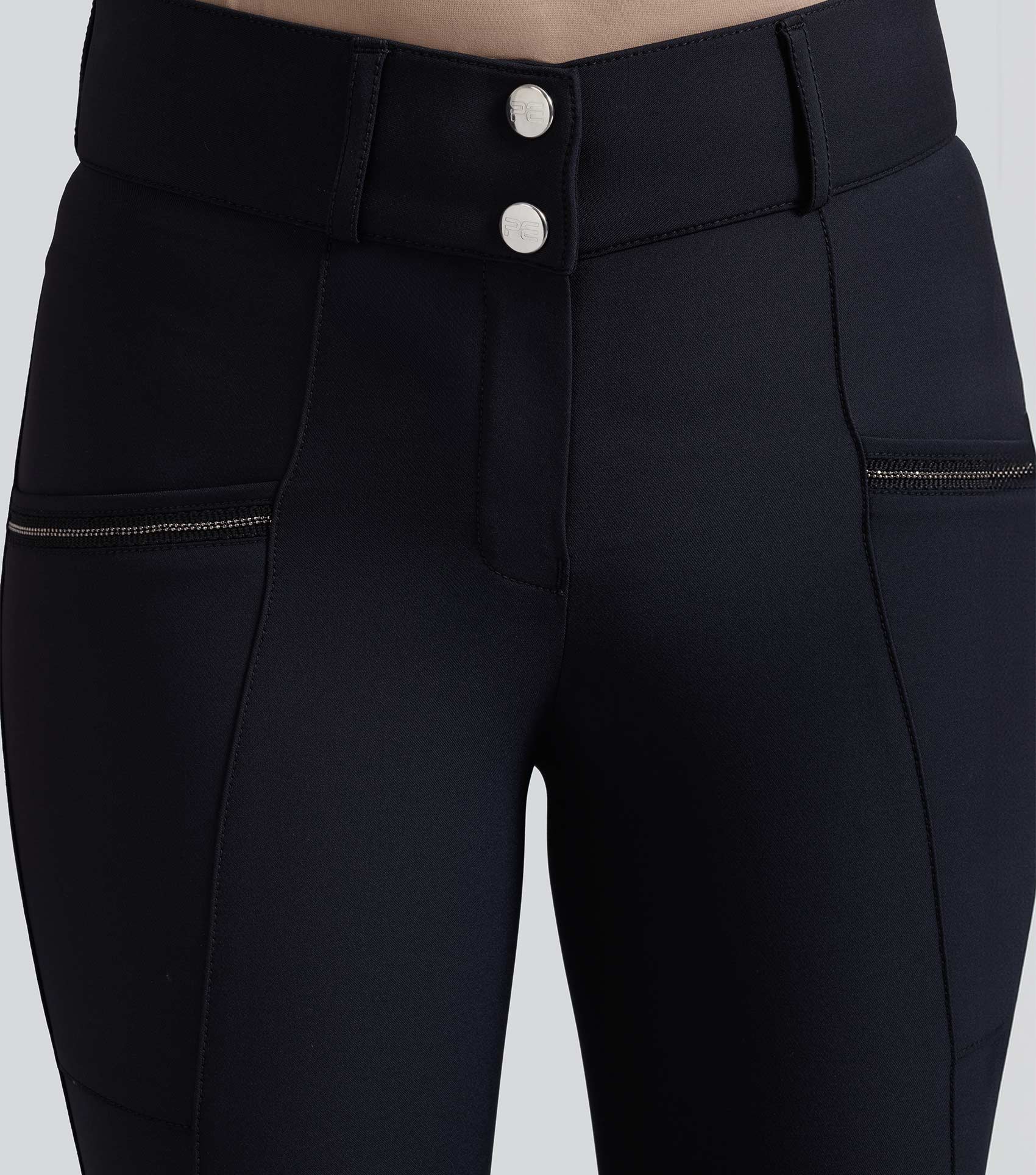 Ofena Womens Gel Knee Riding Breeches Black - Image 4