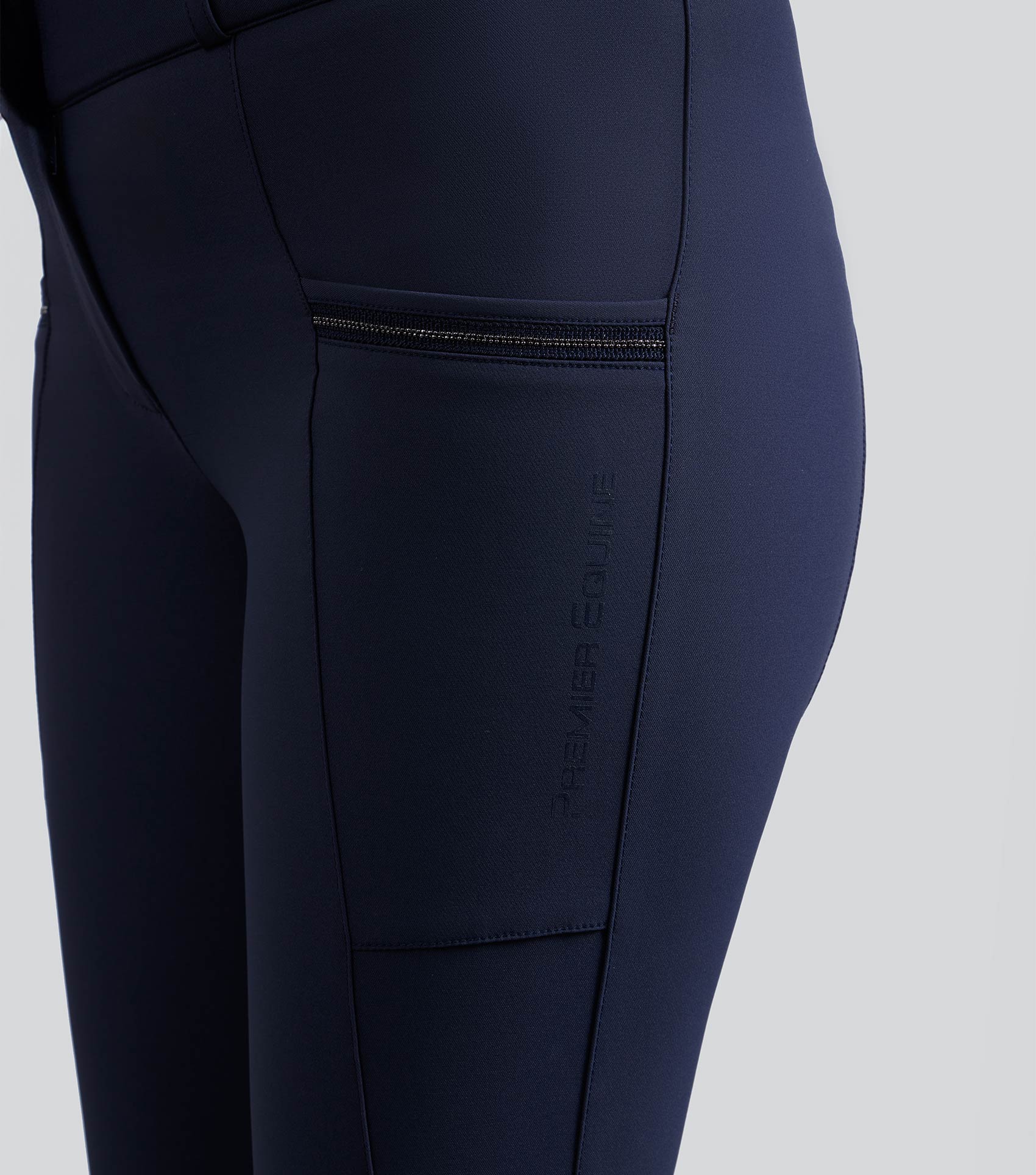 Ofena Womens Gel Knee Riding Breeches Navy - Image 3