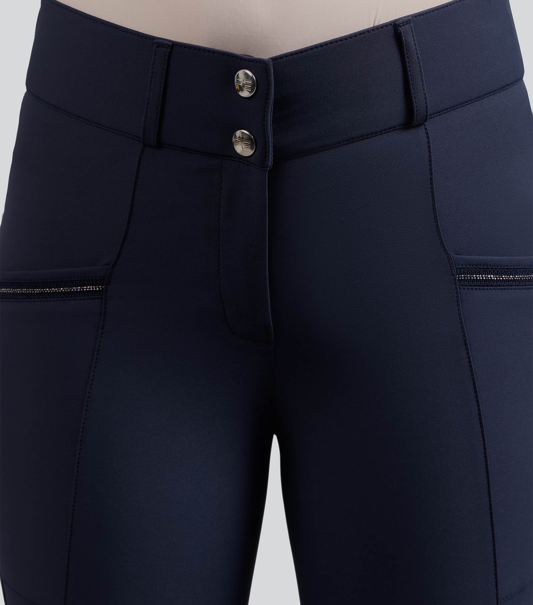 Ofena Womens Gel Knee Riding Breeches Navy - Image 4