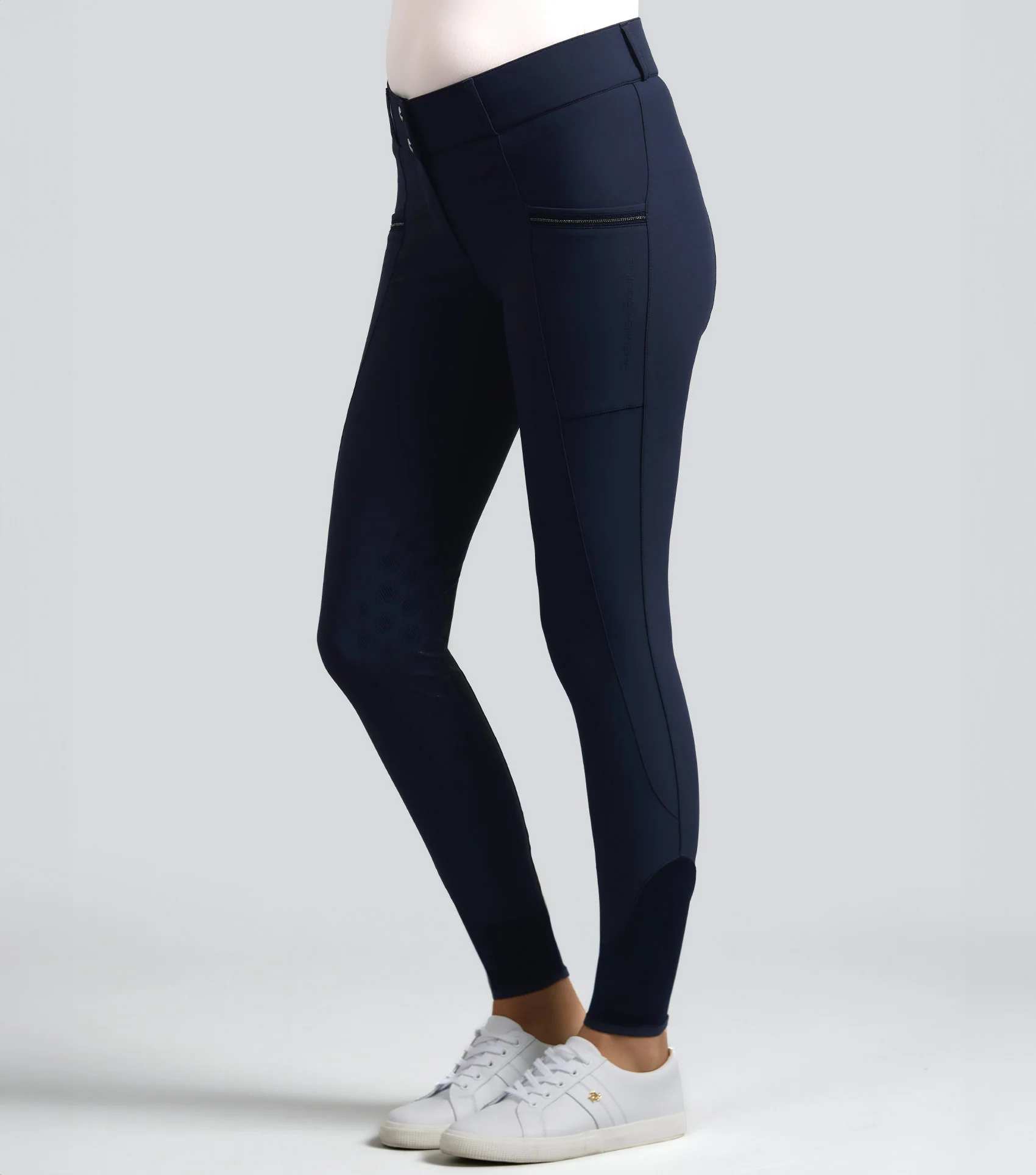 Ofena Womens Gel Knee Riding Breeches Navy - Image 5