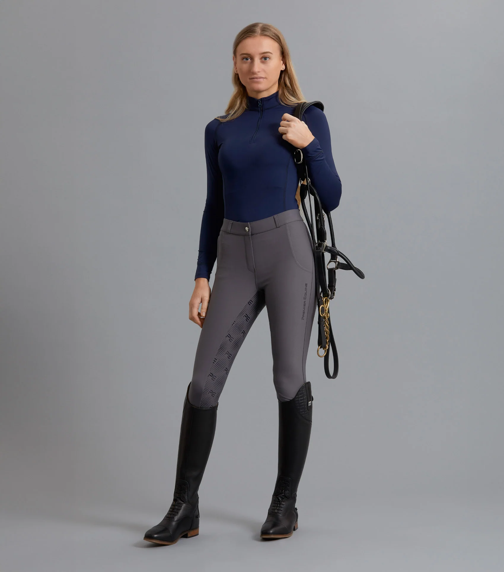 Ombretta Ladies Technical Riding Top Navy - Image 5