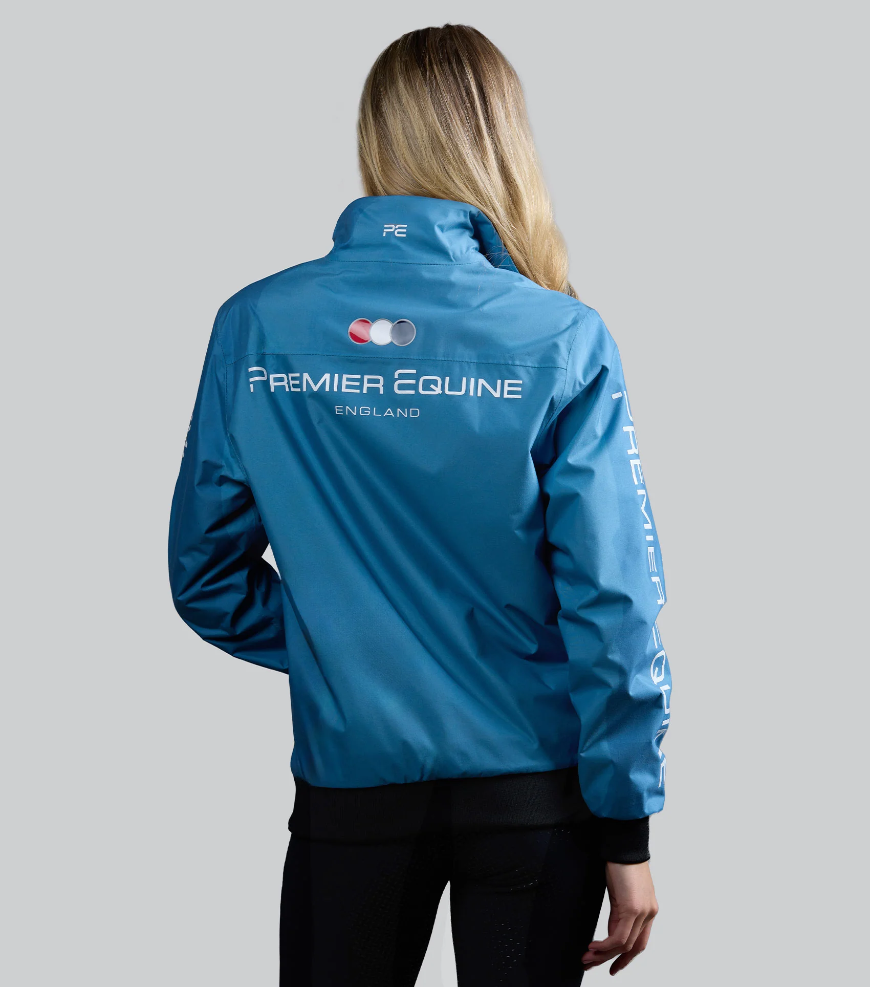 SALE - Omnia Womens Waterproof Riding Jacket Azure Blue - Image 2