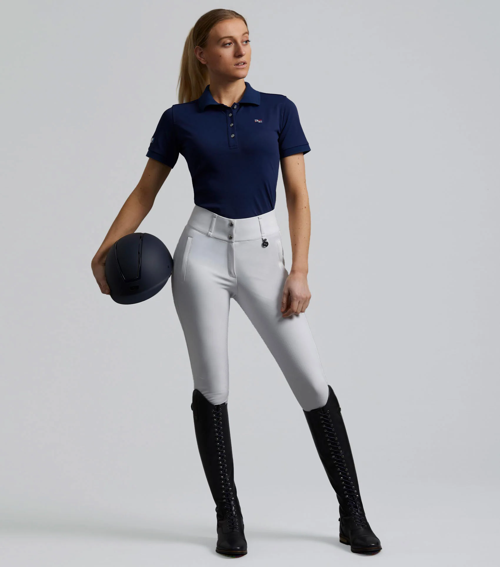 PE Ladies Team Polo Shirt Navy - Image 2