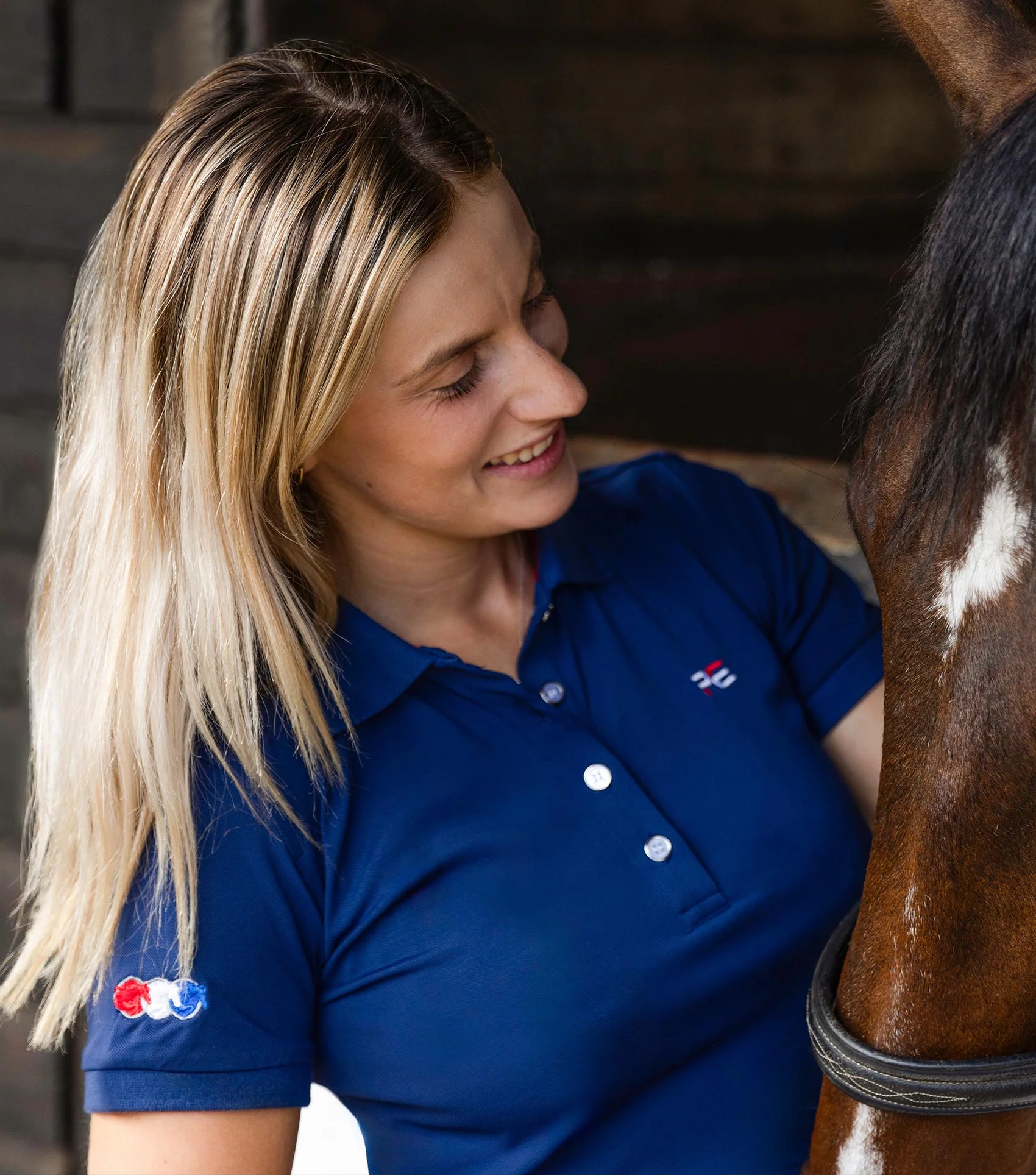 PE Ladies Team Polo Shirt Navy - Image 6