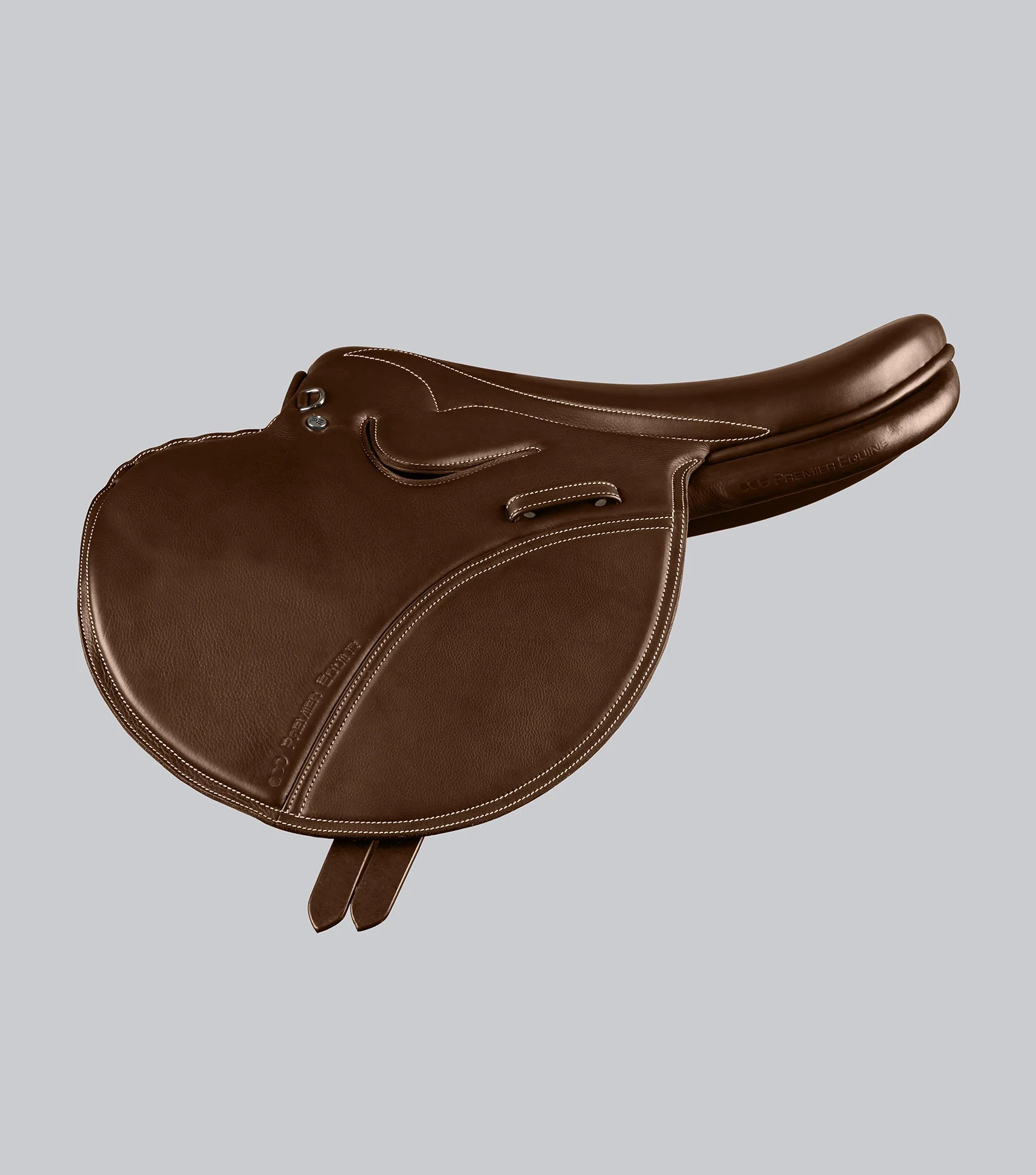PE Leather Full Tree Exercise Racing Saddle Dark Havana - Image 3