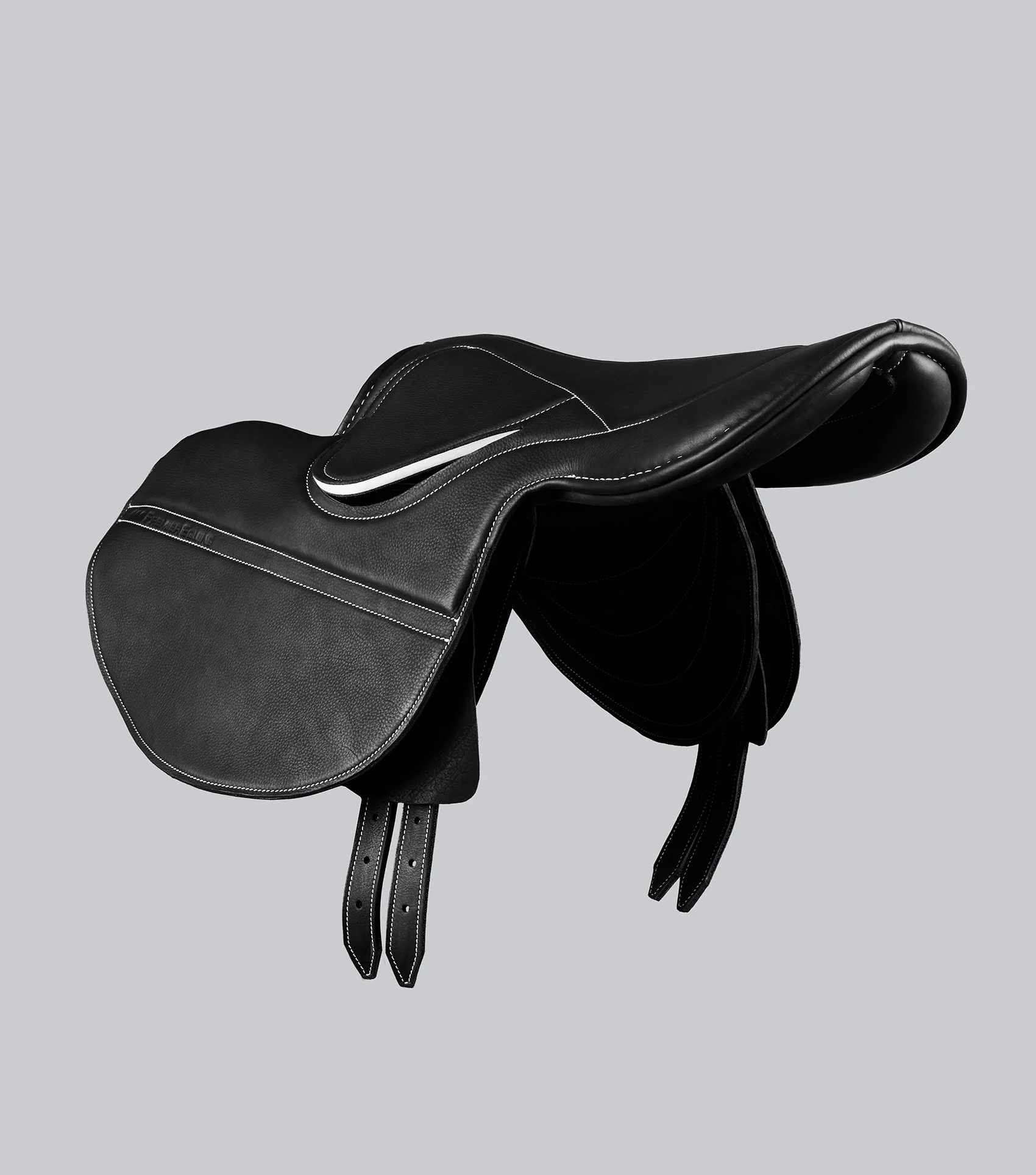 PE Leather Half Tree Exercise Racing Saddle Black - Image 4