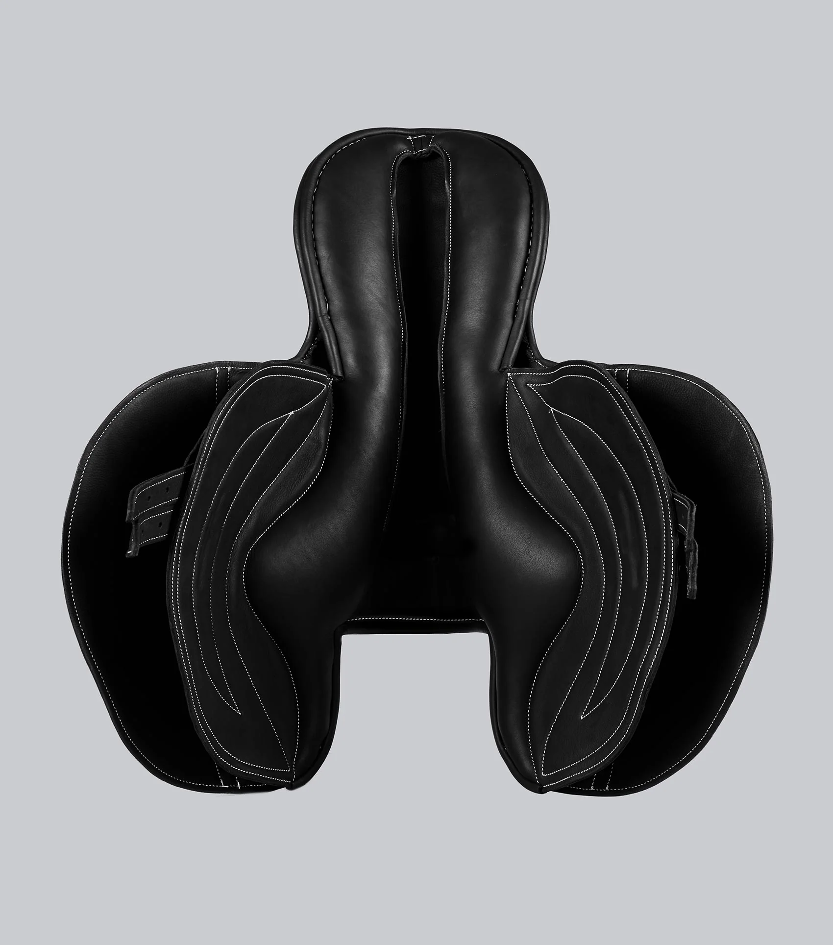 PE Leather Half Tree Exercise Racing Saddle Black - Image 6