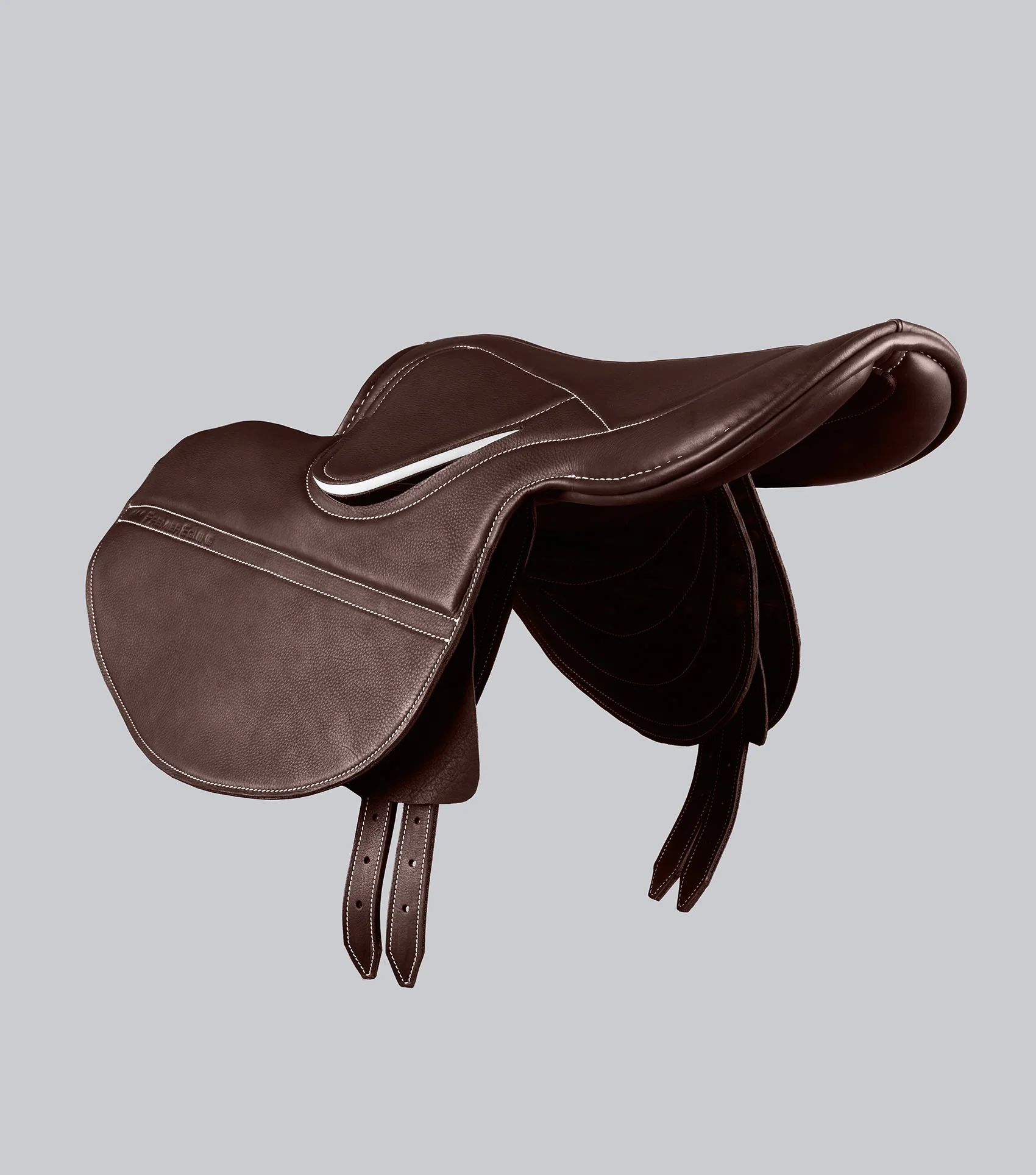 PE Leather Half Tree Exercise Racing Saddle Dark Havana - Image 4