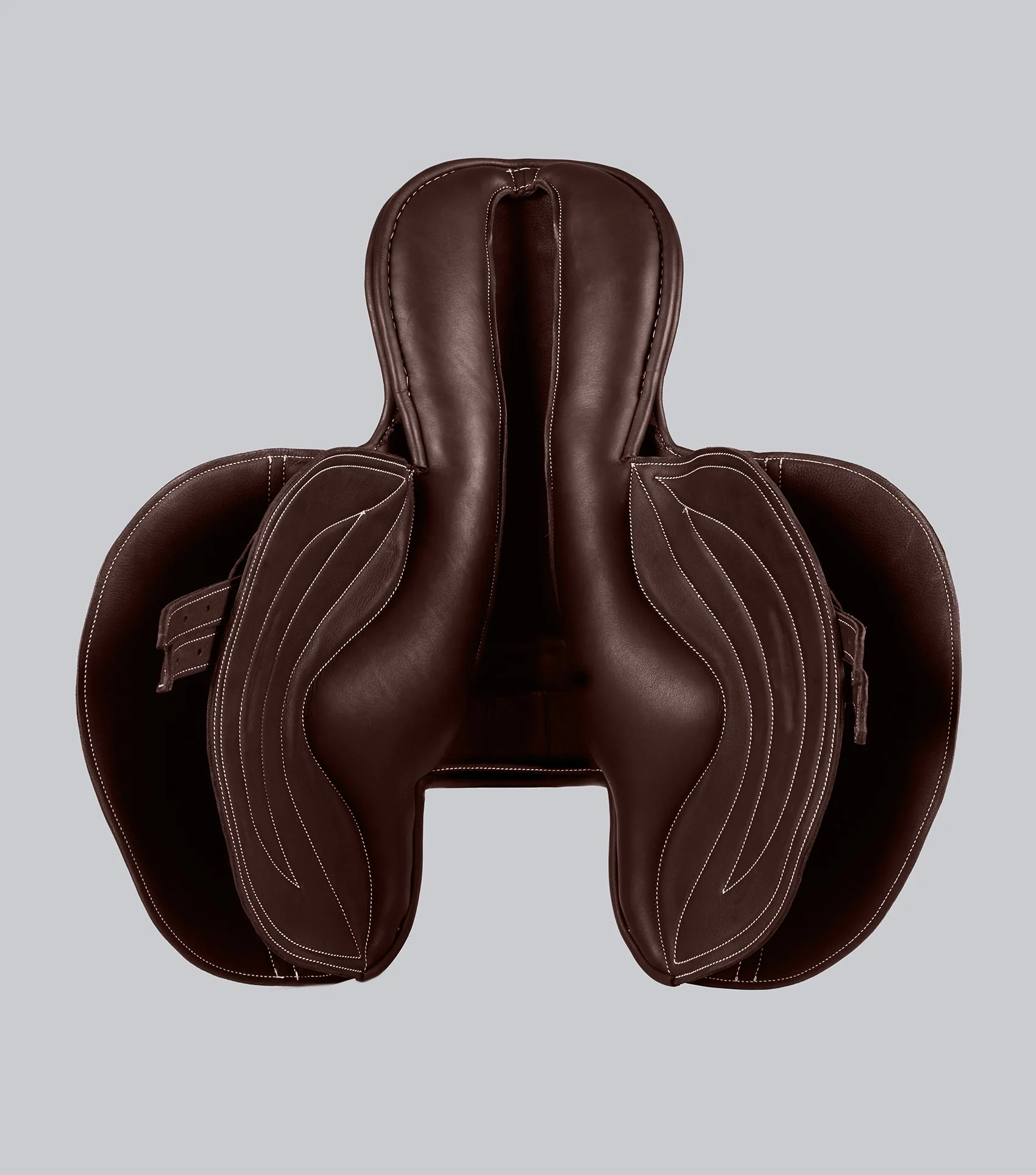 PE Leather Half Tree Exercise Racing Saddle Dark Havana - Image 6