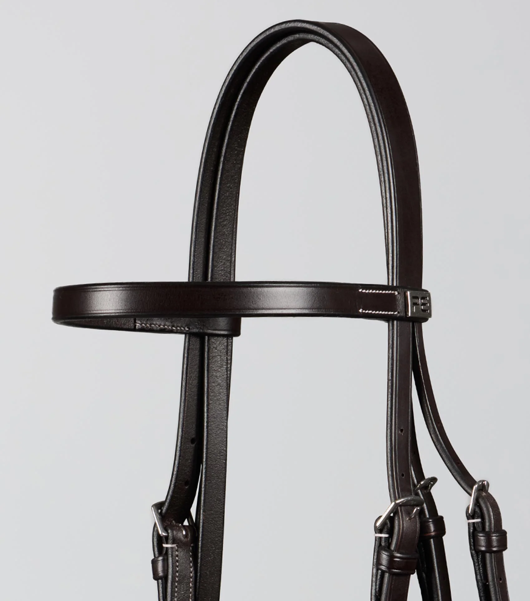 Plain Browband for Hunter Bridle Dark Havana - Image 3