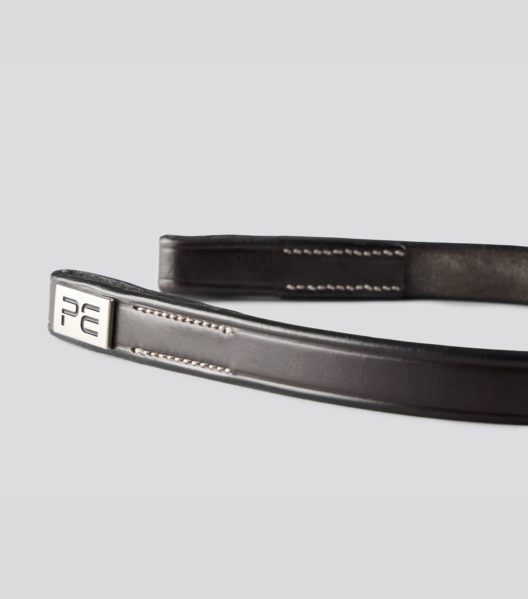 Plain Browband for Hunter Bridle Dark Havana - Image 5
