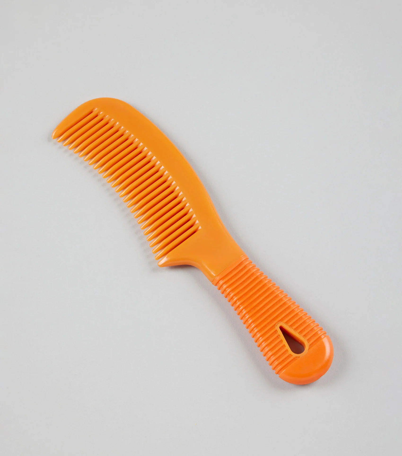 Plastic Mane Comb with Handle - Large Orange & Amber
