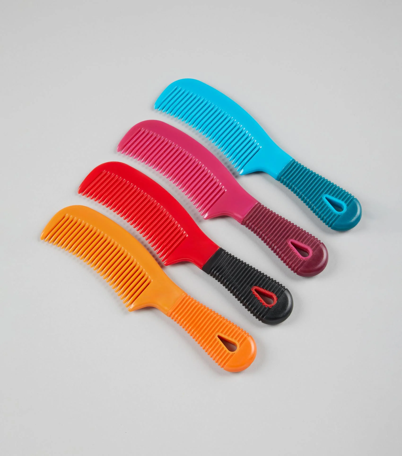 Plastic Mane Comb with Handle - Large Med Blue & Peacock - Image 2