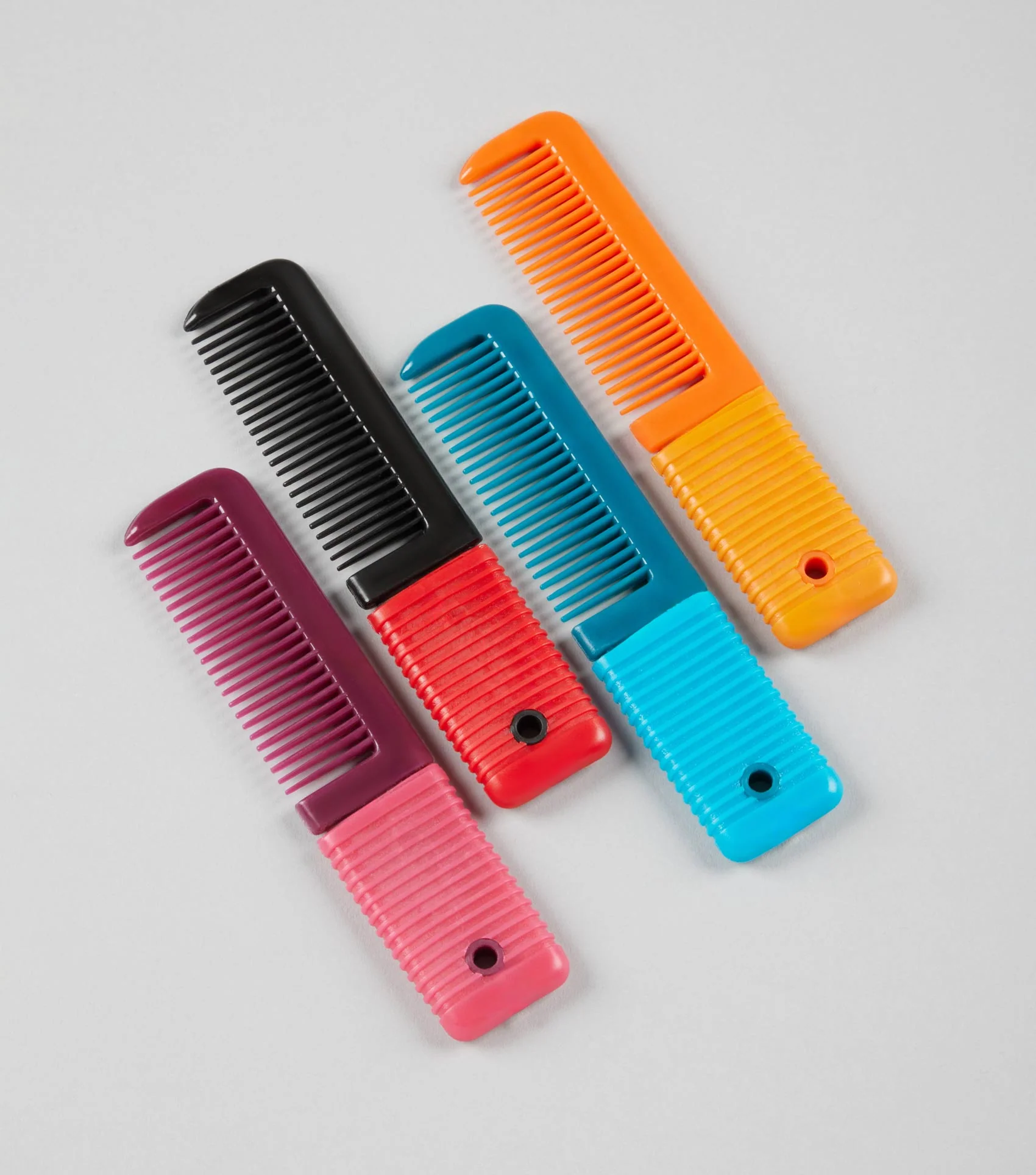 Plastic Mane Comb with Handle - Small Med Blue & Peacock - Image 2