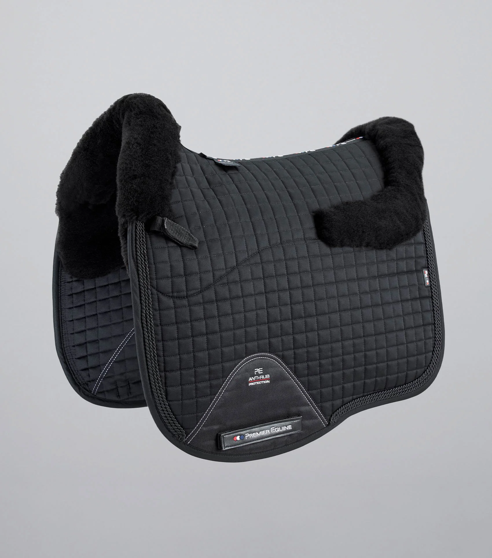 Pony Close Contact Merino Wool Half Lined European Dressage Square Black/Black Wool