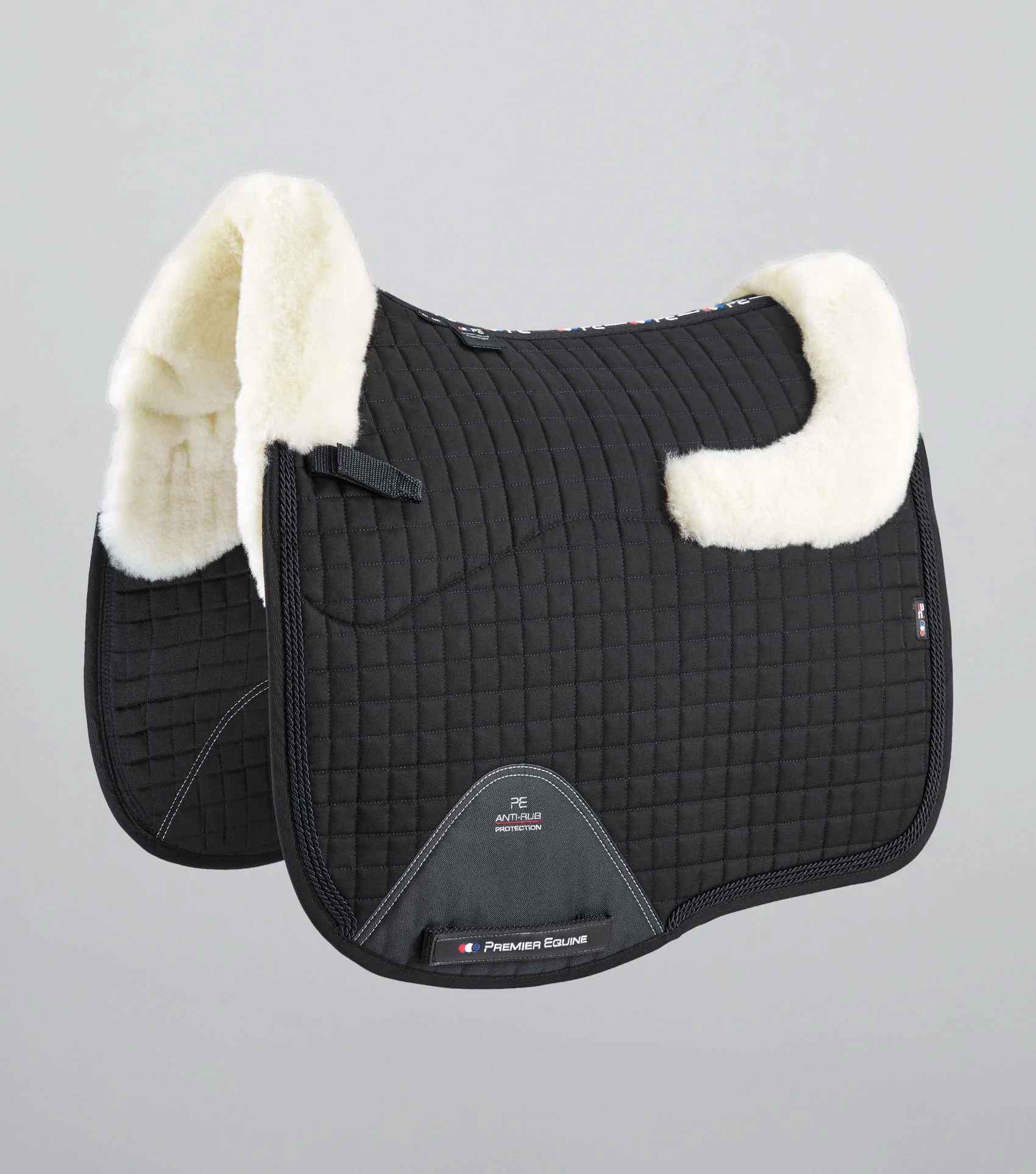 Pony Close Contact Merino Wool Half Lined European Dressage Square Black/Natural Wool