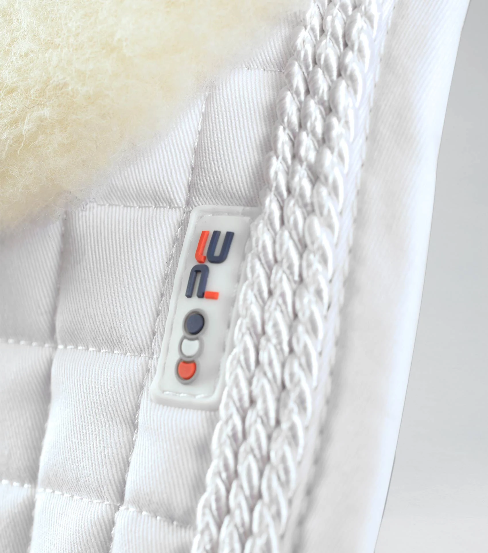 Pony Close Contact Merino Wool Half Lined European Dressage Square White/Natural Wool - Image 2