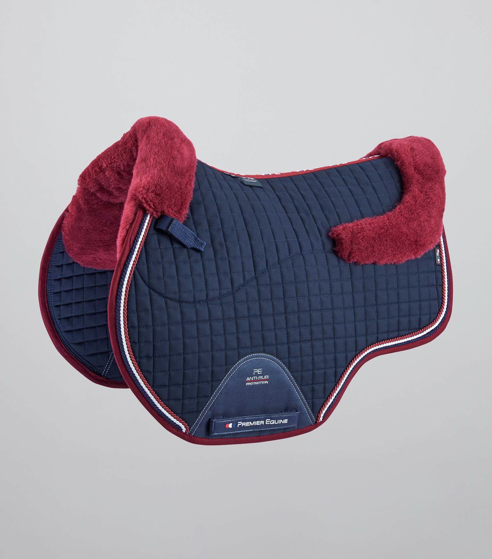 Pony Close Contact Merino Wool Half Lined European GP/ Jump Square Navy/Burgundy Wool