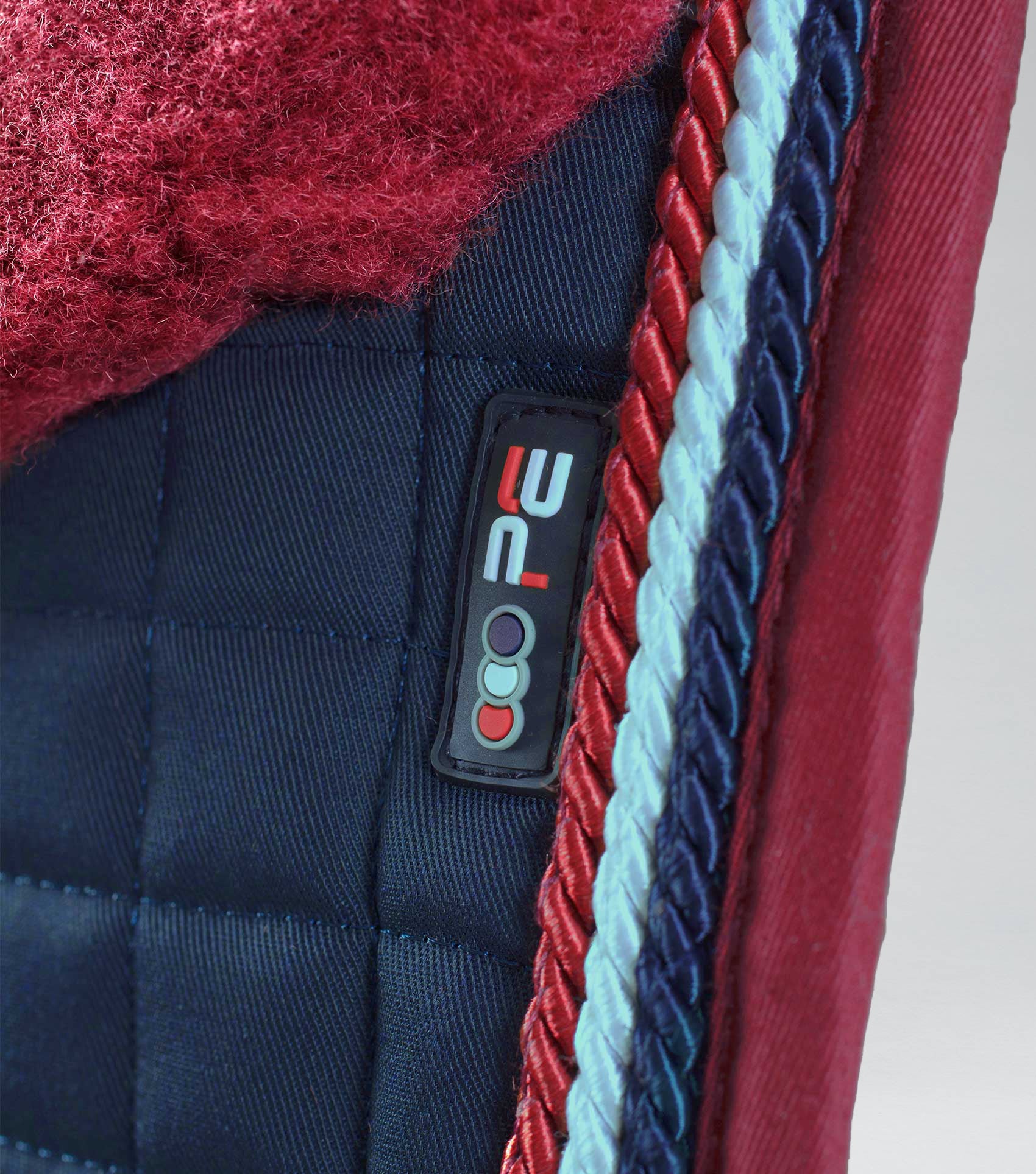 Pony Close Contact Merino Wool Half Lined European GP/ Jump Square Navy/Burgundy Wool - Image 2