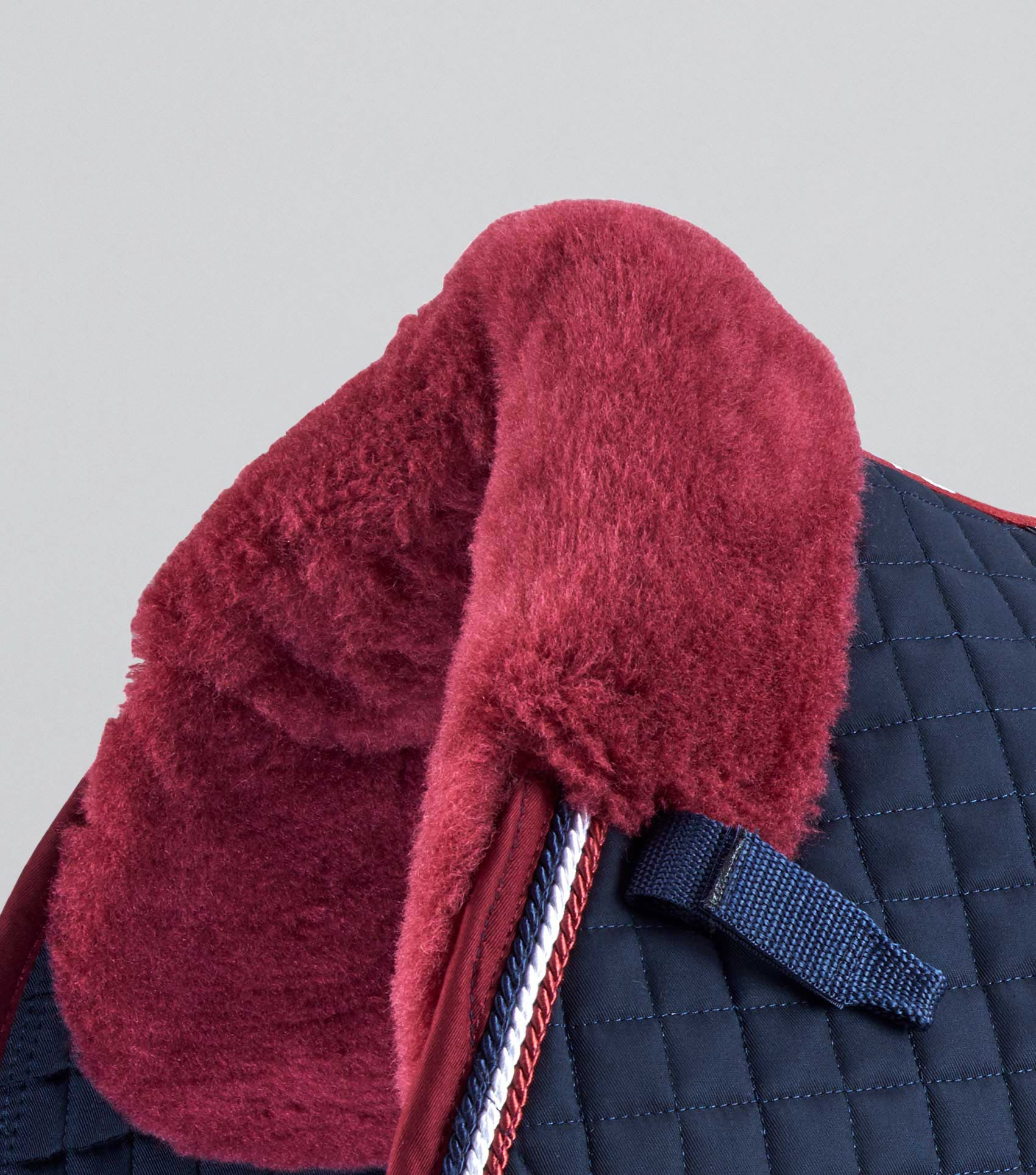 Pony Close Contact Merino Wool Half Lined European GP/ Jump Square Navy/Burgundy Wool - Image 3