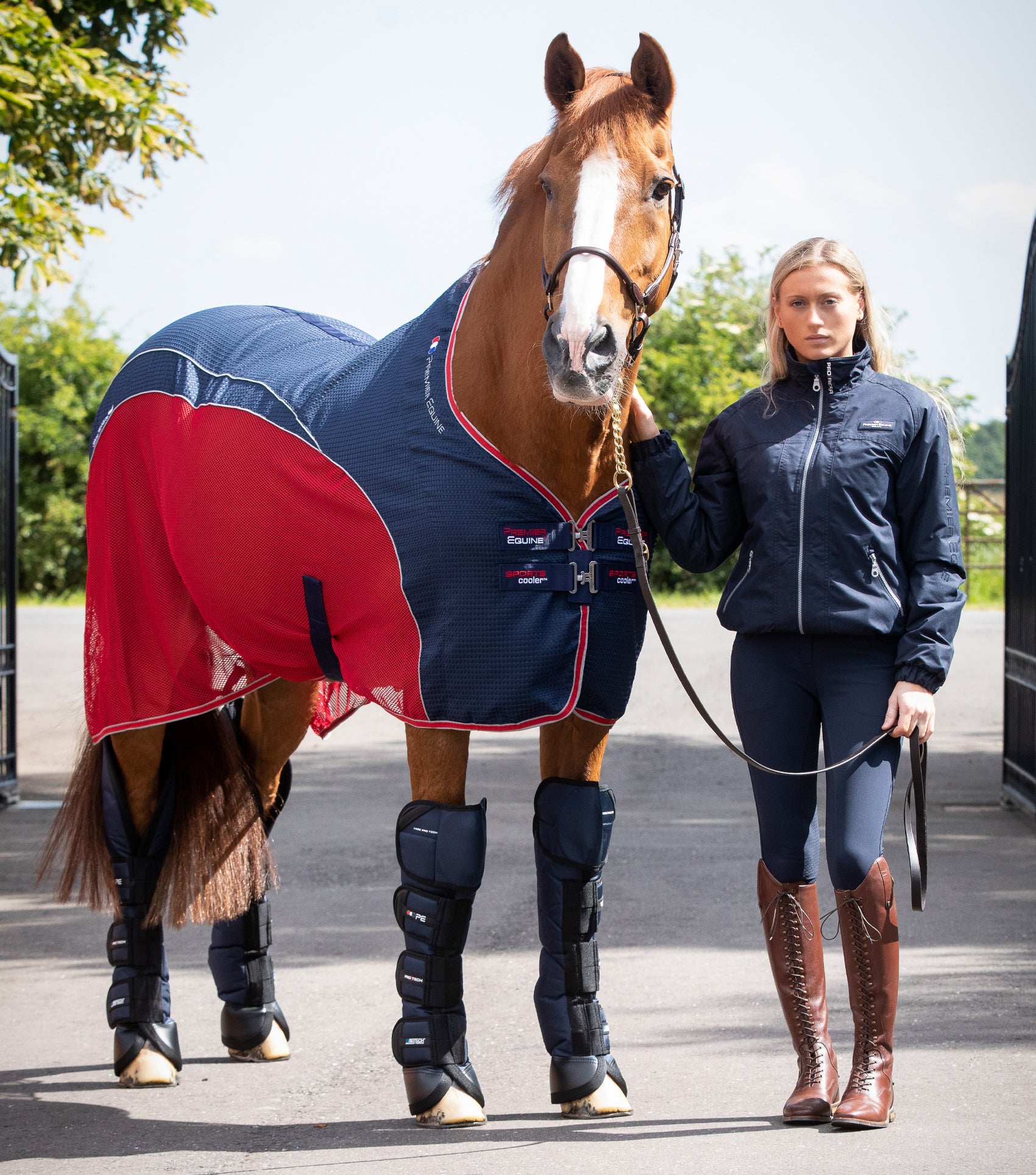 Premier Equine Sports Cooler Rug Navy - Image 2