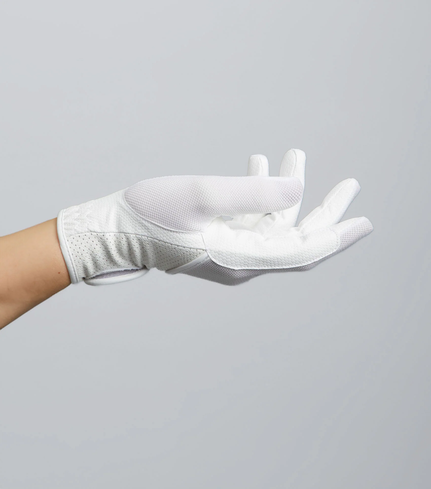 Presa Junior Mesh Competition Riding Gloves White - Image 4