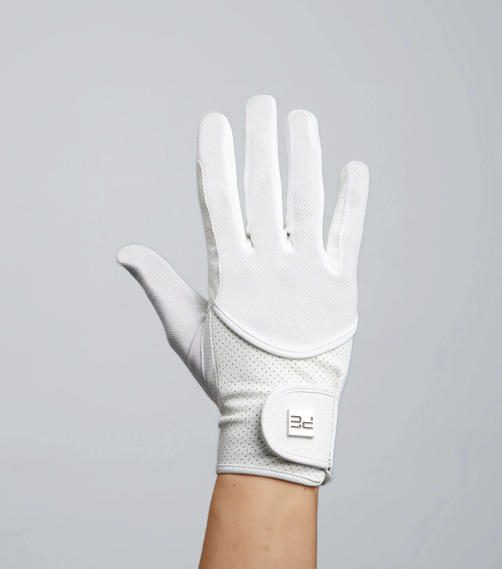 Presa Junior Mesh Competition Riding Gloves White - Image 5