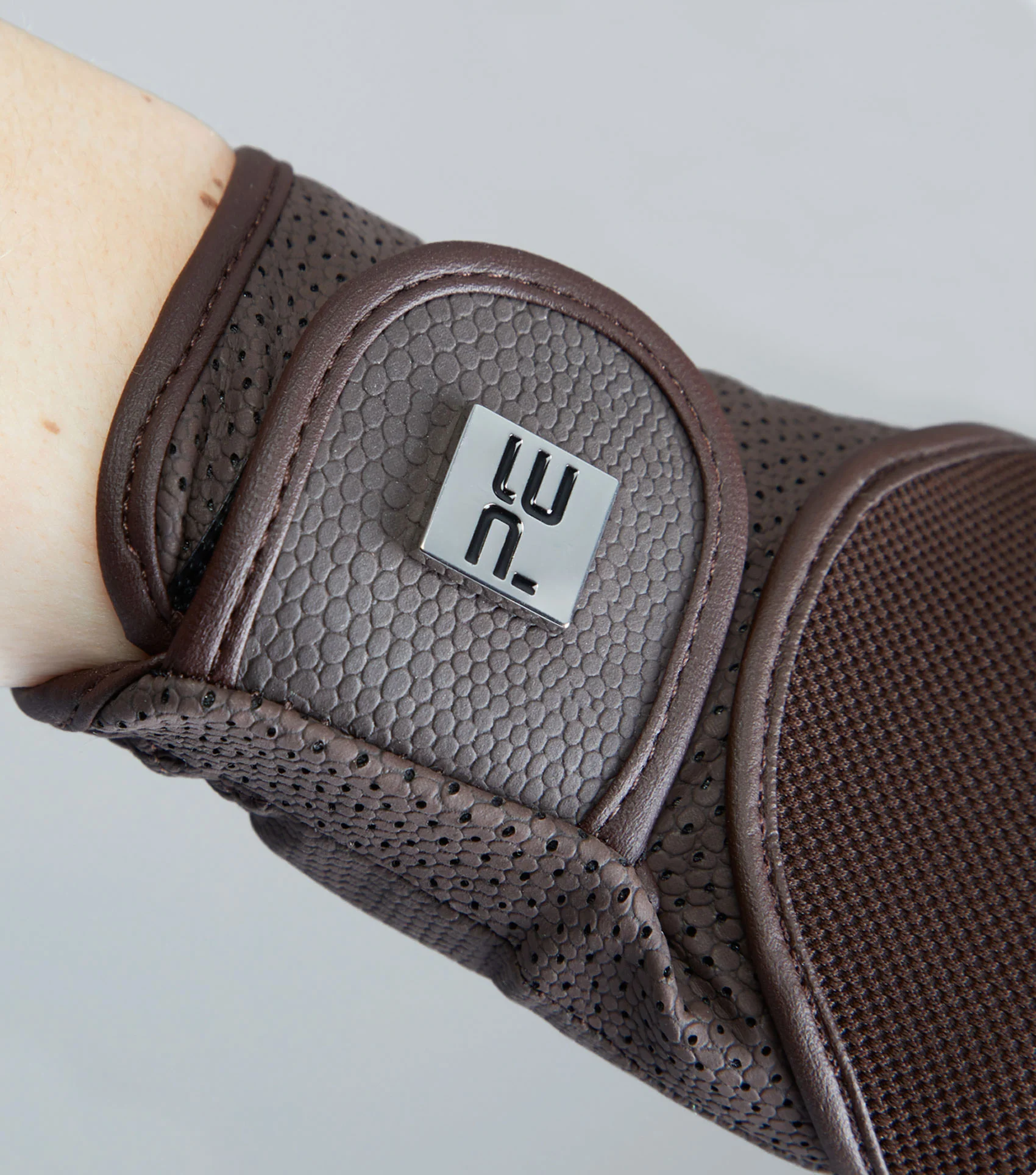 Presa Junior Mesh Riding Gloves Brown - Image 3