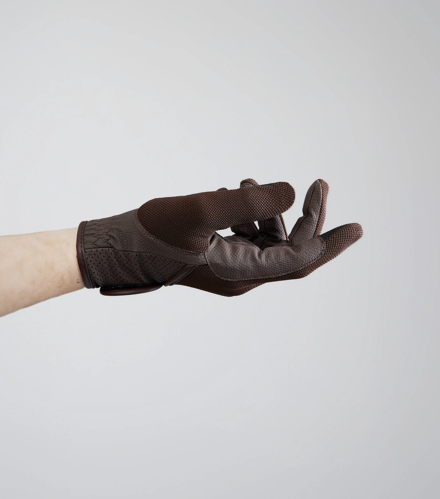 Presa Junior Mesh Riding Gloves Brown - Image 4