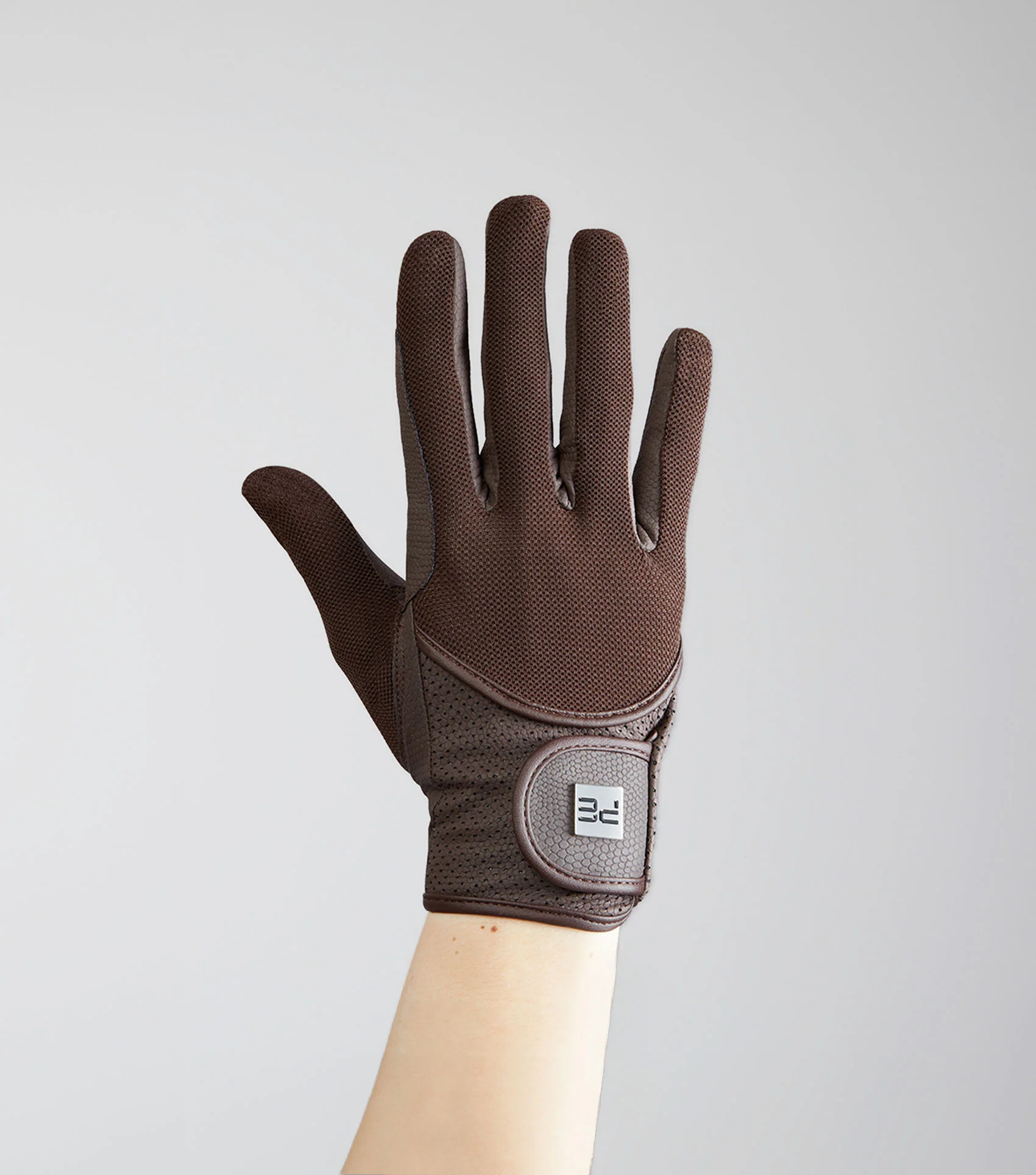 Presa Junior Mesh Riding Gloves Brown - Image 5