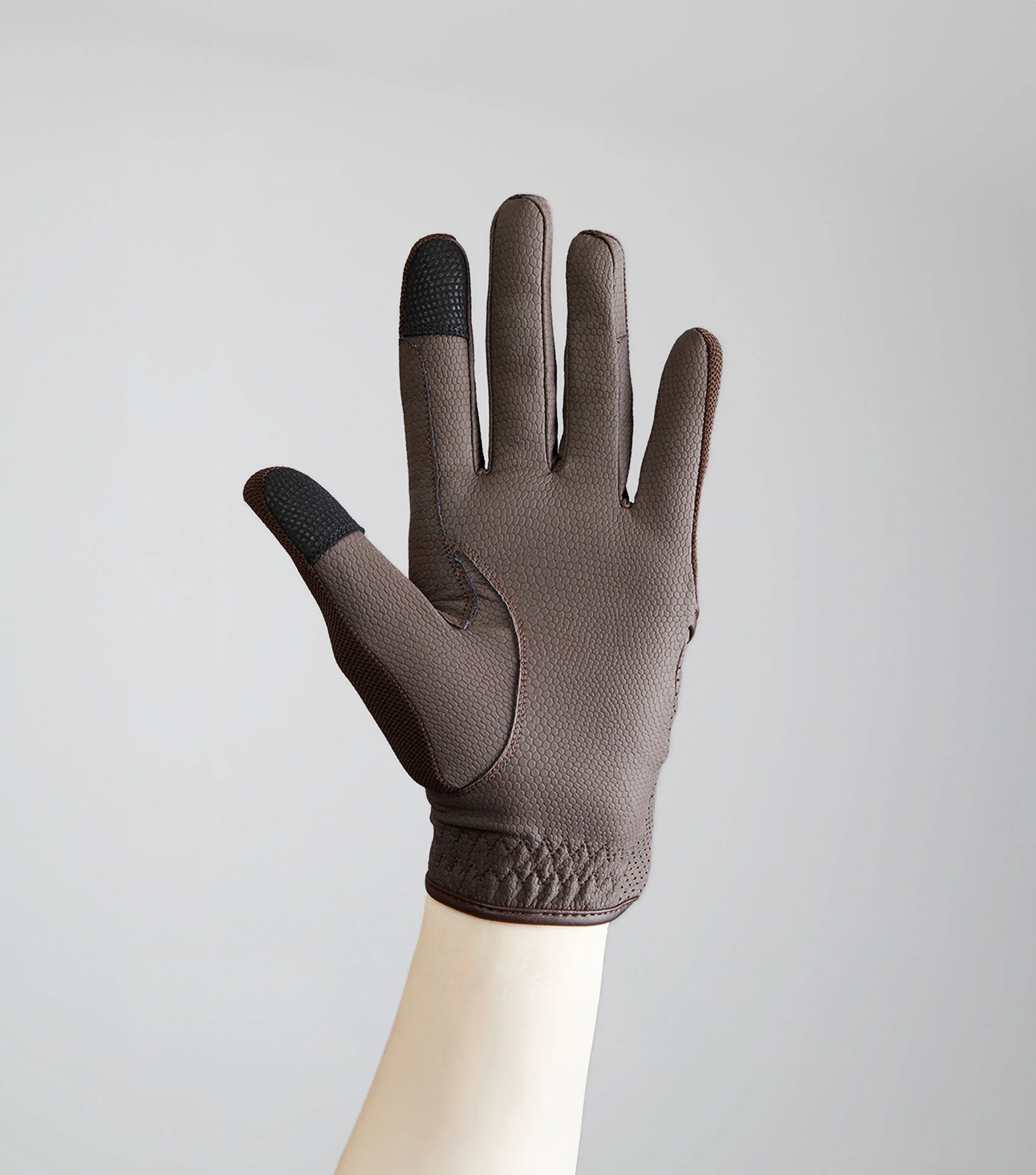 Presa Junior Mesh Riding Gloves Brown - Image 6