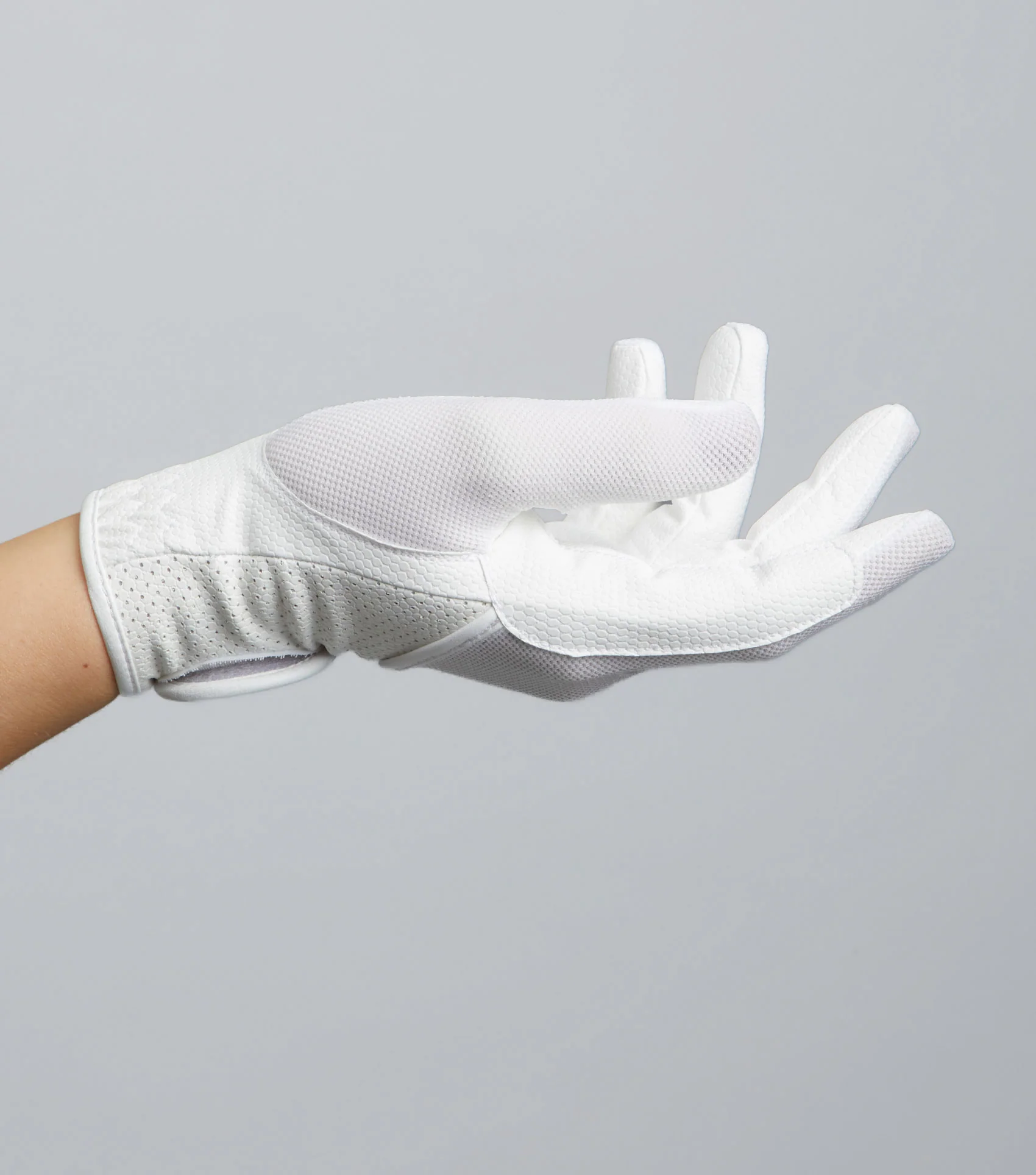 Presa Mesh Competition Riding Gloves White - Image 4