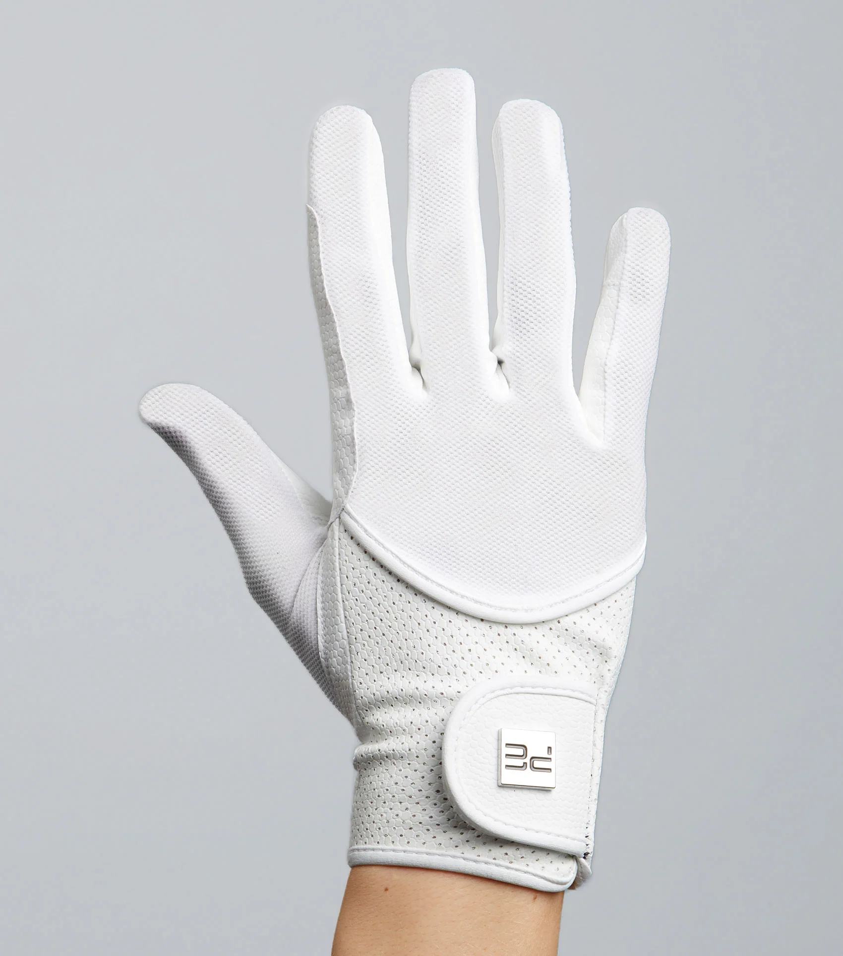 Presa Mesh Competition Riding Gloves White - Image 5