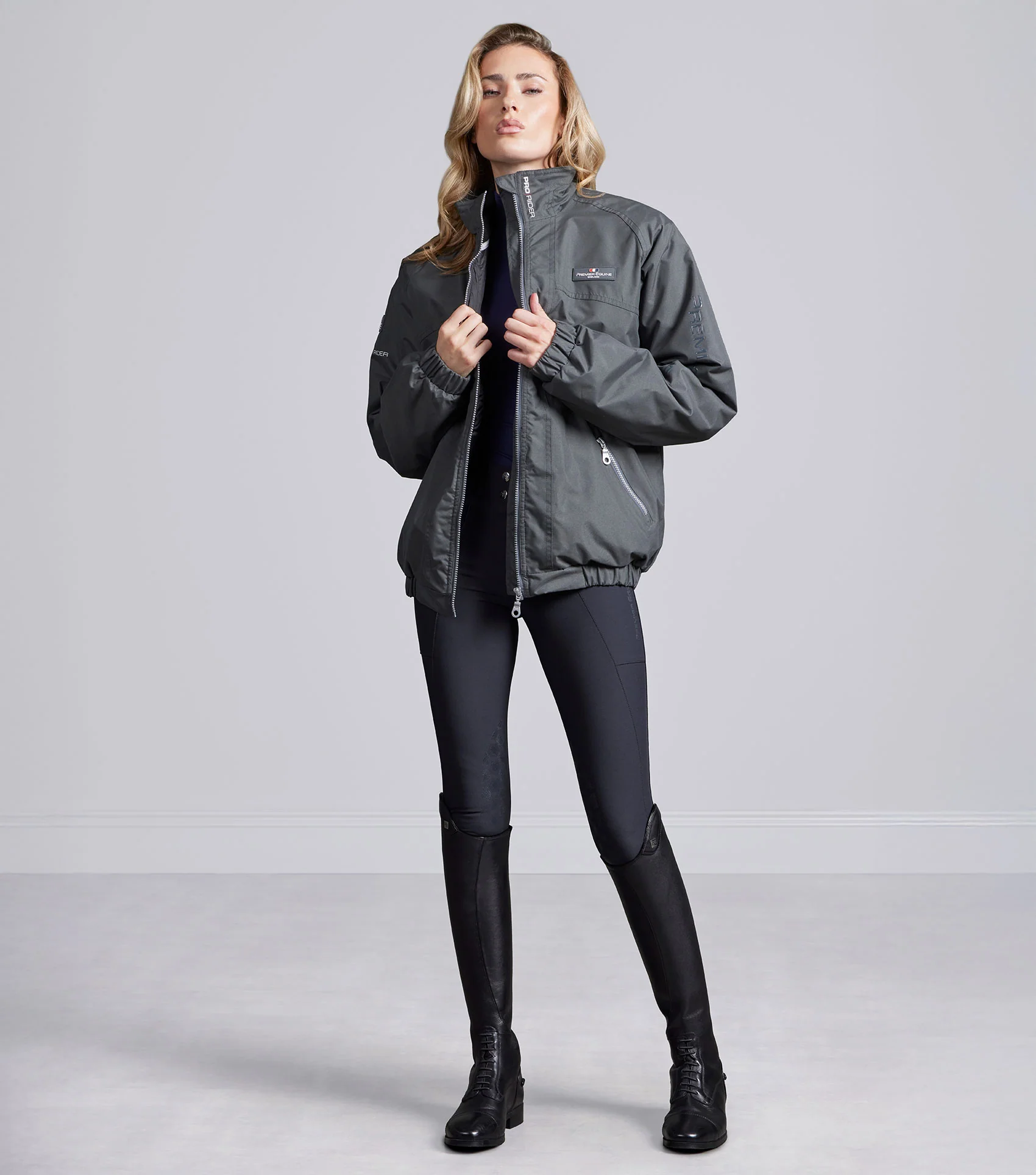 Pro Rider Unisex Waterproof Riding Jacket Anthracite Grey - Image 6
