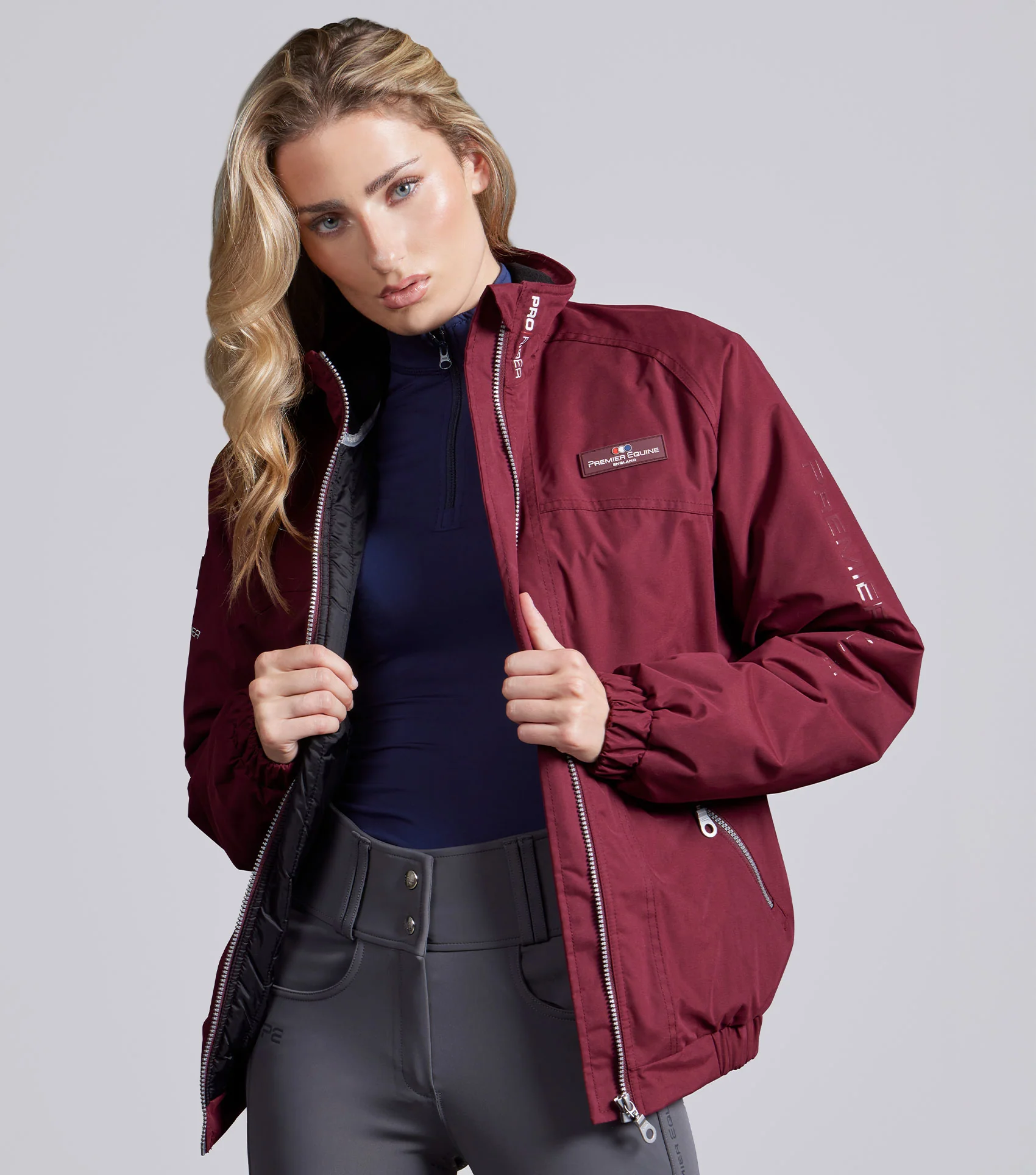 Pro Rider Unisex Waterproof Riding Jacket Wine - Image 6
