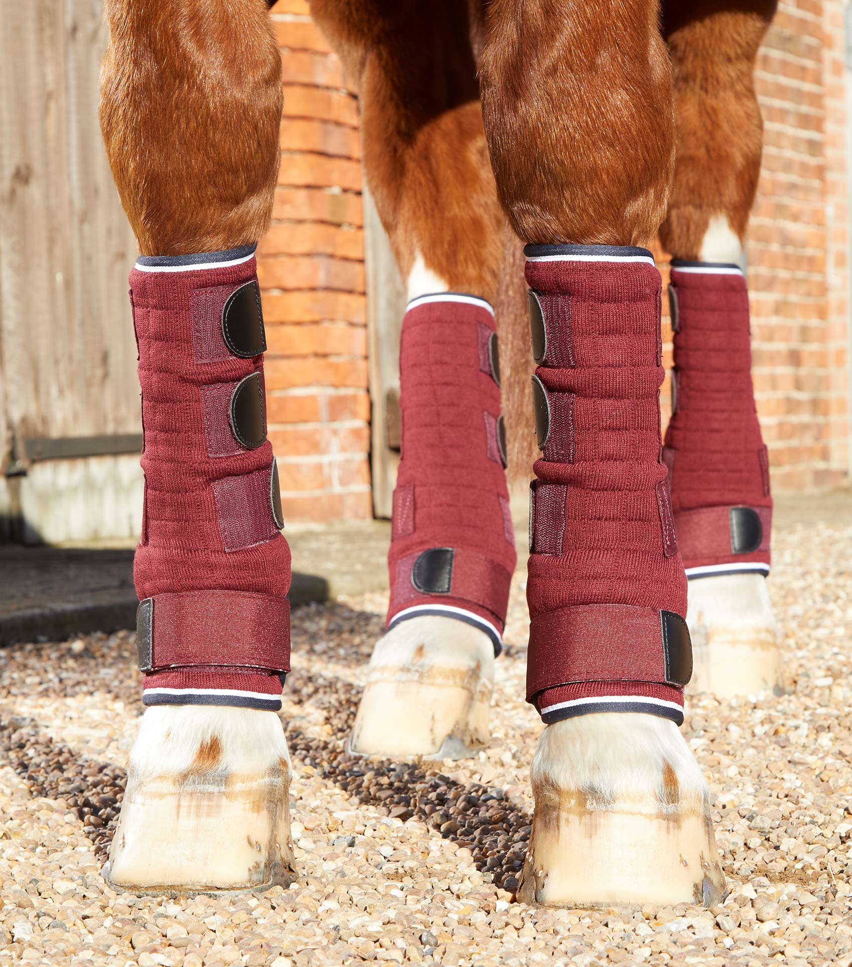 Quick Dry Horse Leg Wraps Burgundy - Image 4