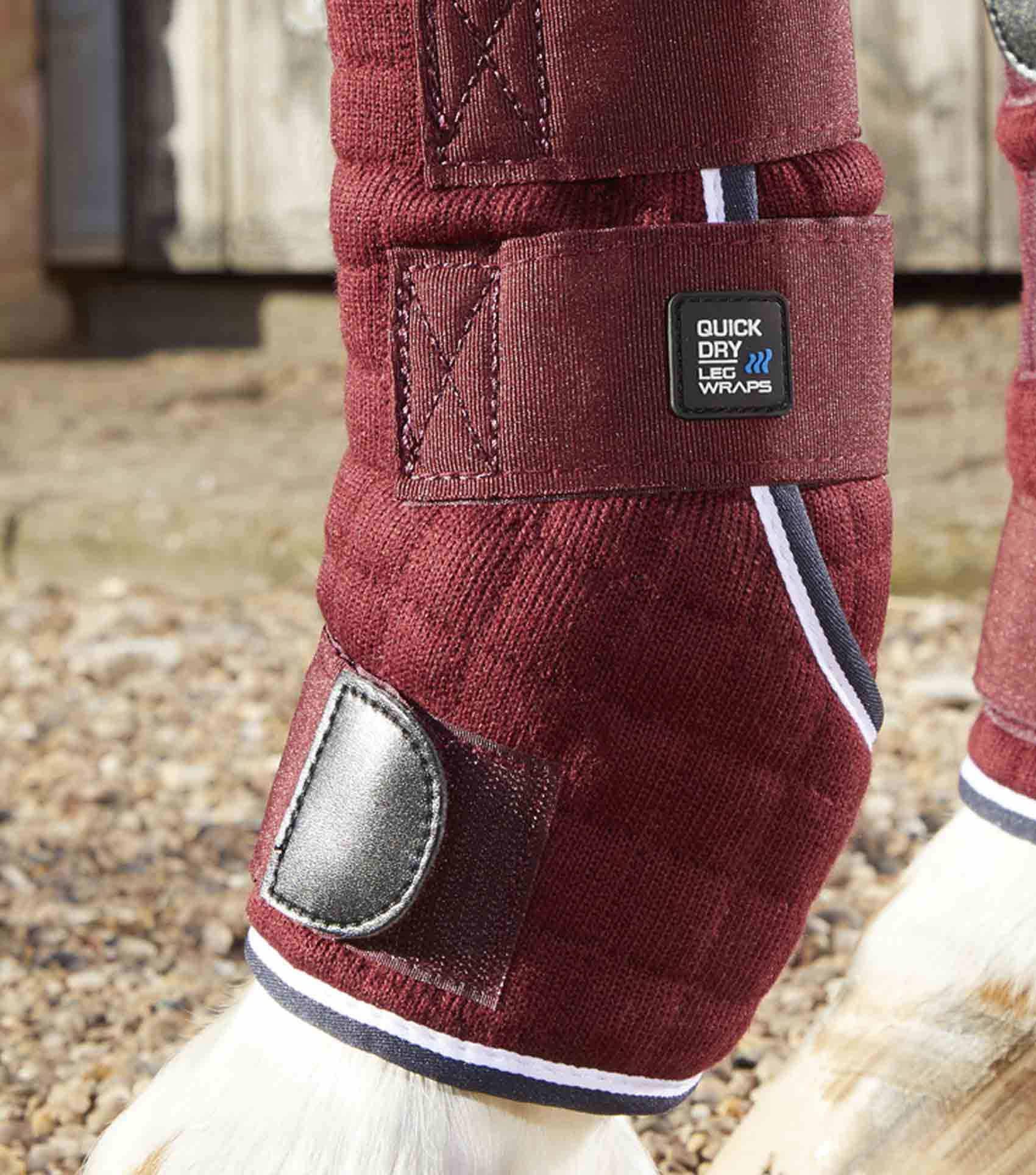 Quick Dry Horse Leg Wraps Burgundy - Image 5