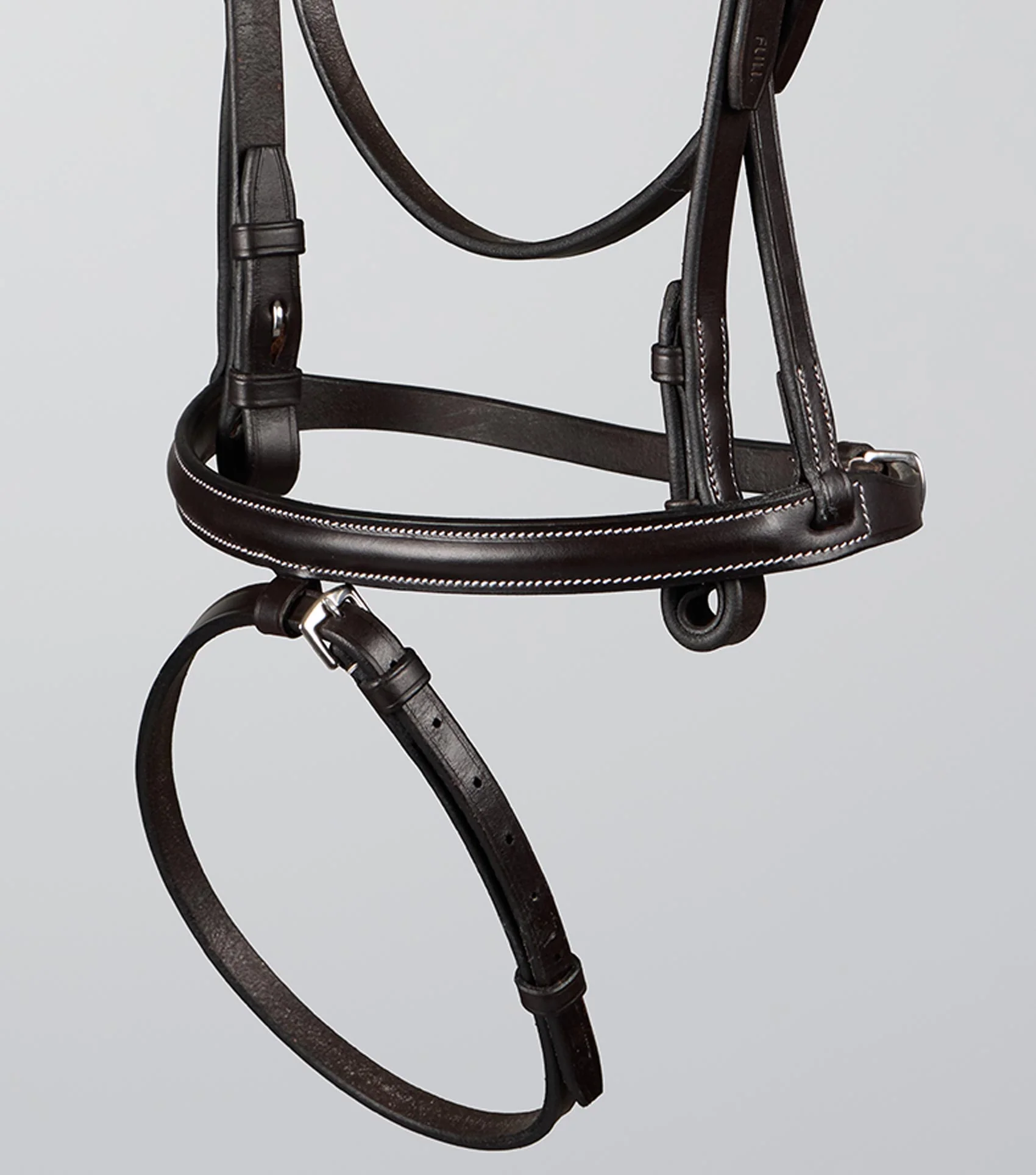 Raised Jumping Bridle with Flash Noseband Dark Havana - Image 4