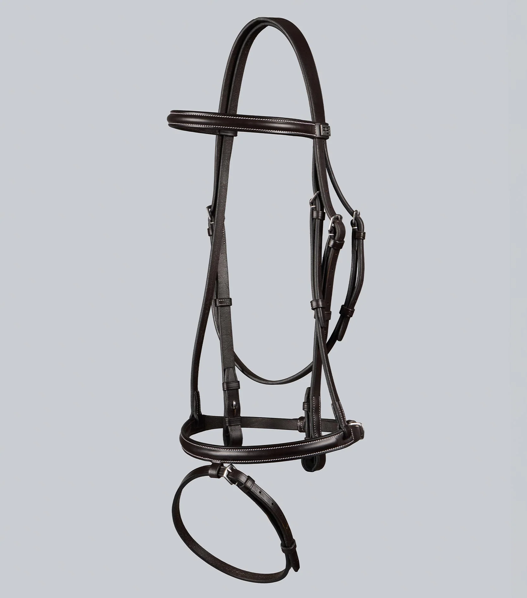 Raised Jumping Bridle with Flash Noseband Dark Havana - Image 5