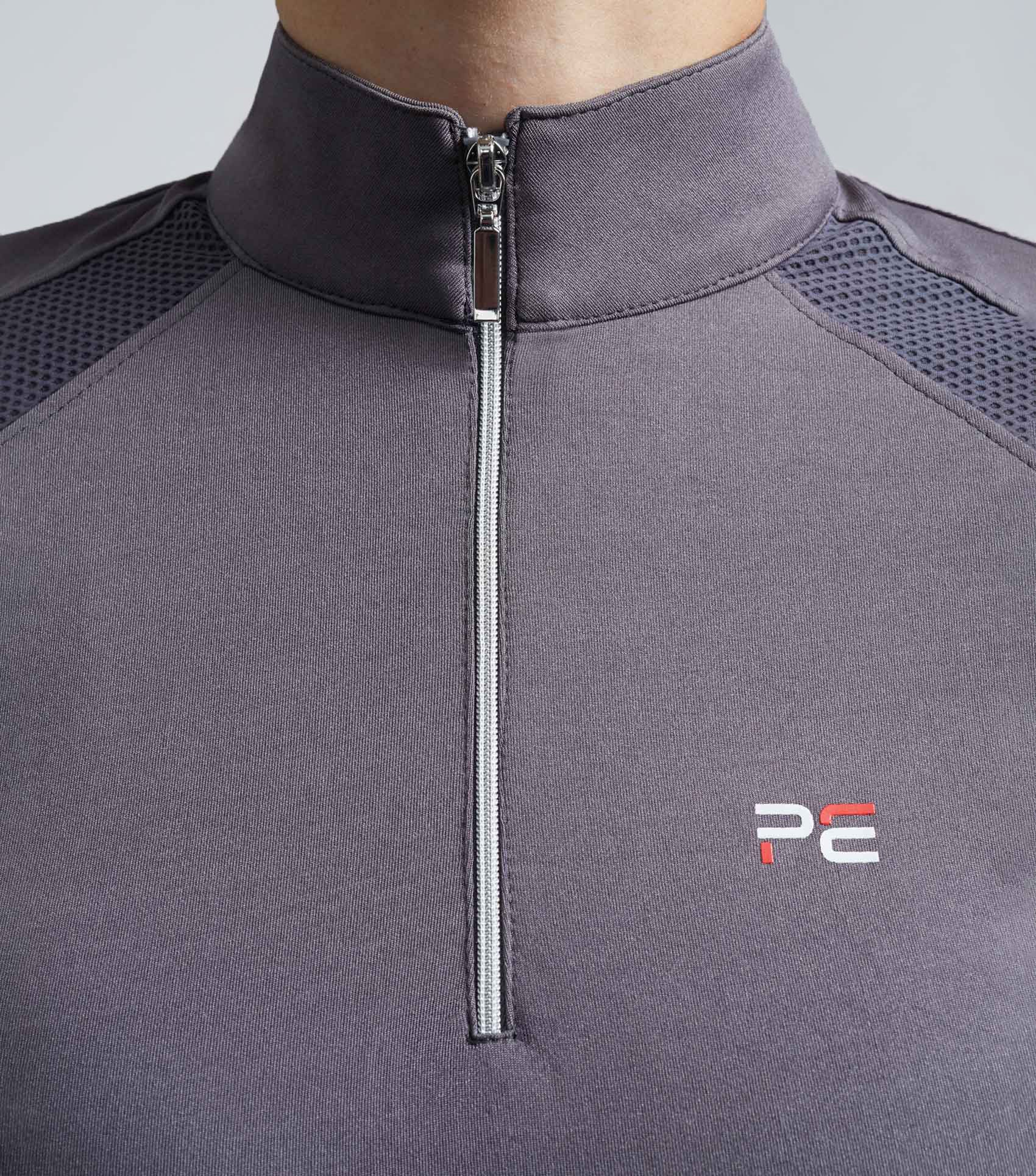 Remisa Ladies Technical Short Sleeve Riding Top Anthracite Grey - Image 3