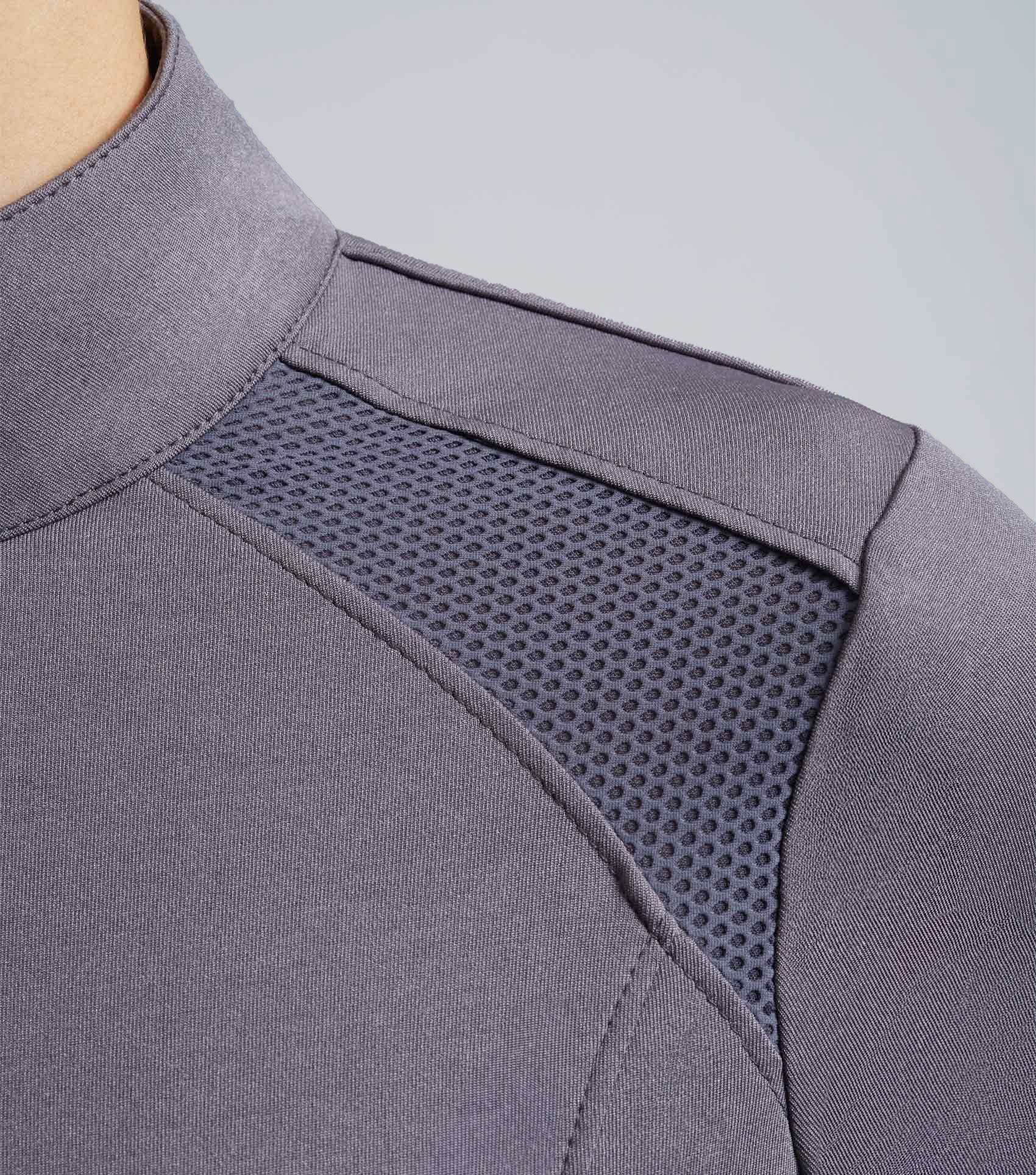 Remisa Ladies Technical Short Sleeve Riding Top Anthracite Grey - Image 4