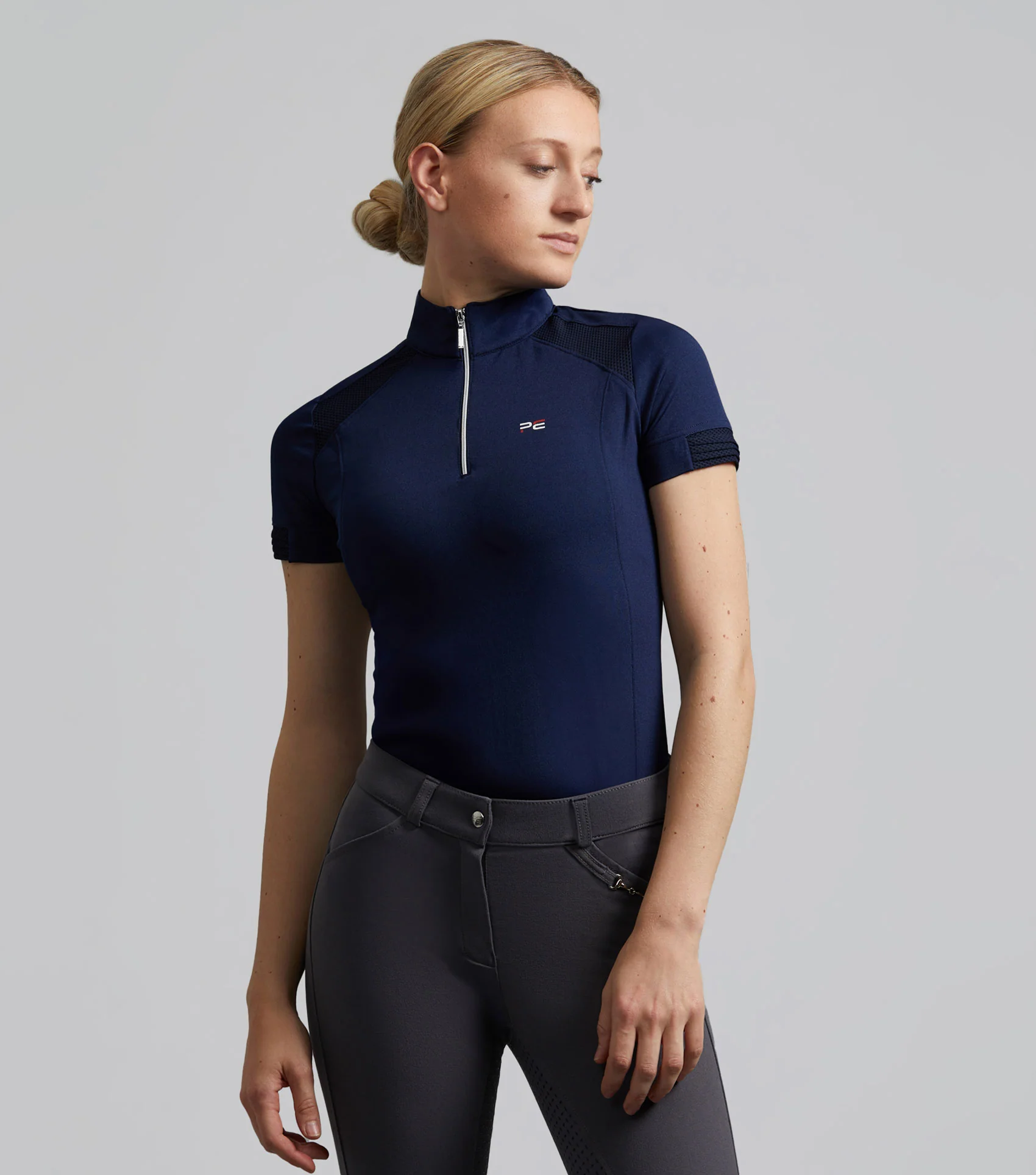 Remisa Ladies Technical Short Sleeve Riding Top Navy