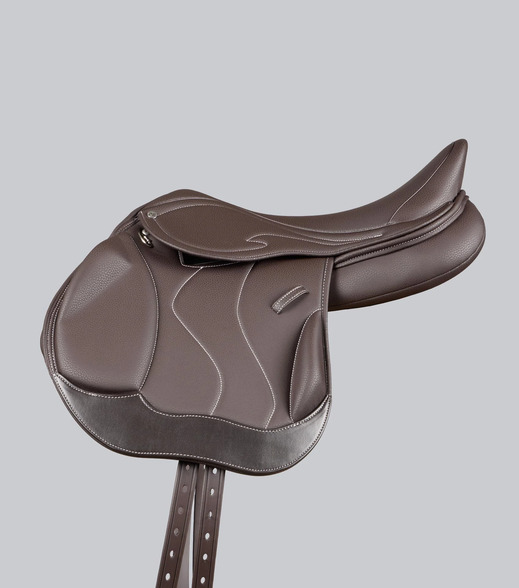 Rouen Synthetic Monoflap Cross Country Saddle Dark Havana - Image 3
