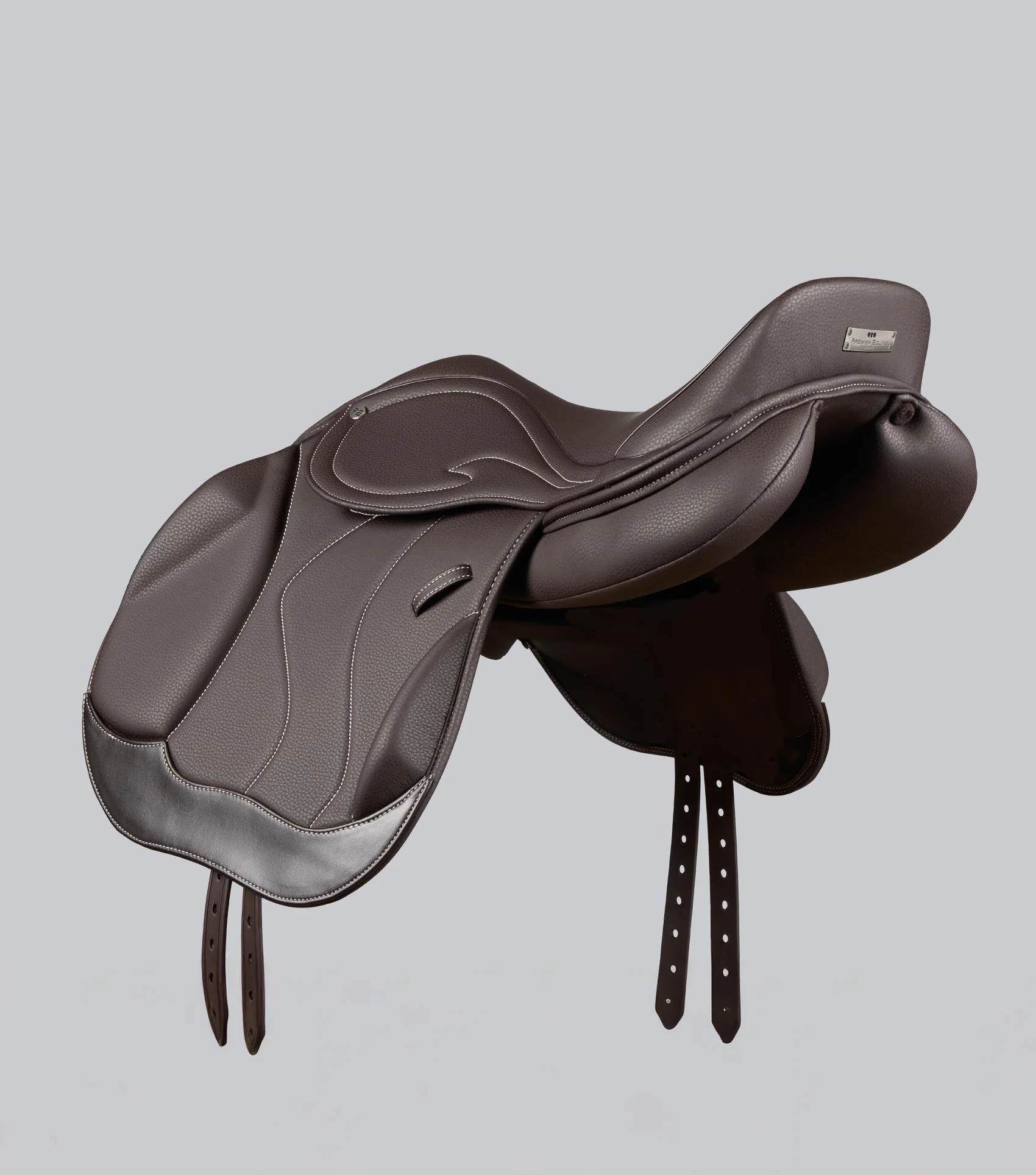 Rouen Synthetic Monoflap Cross Country Saddle Dark Havana - Image 4