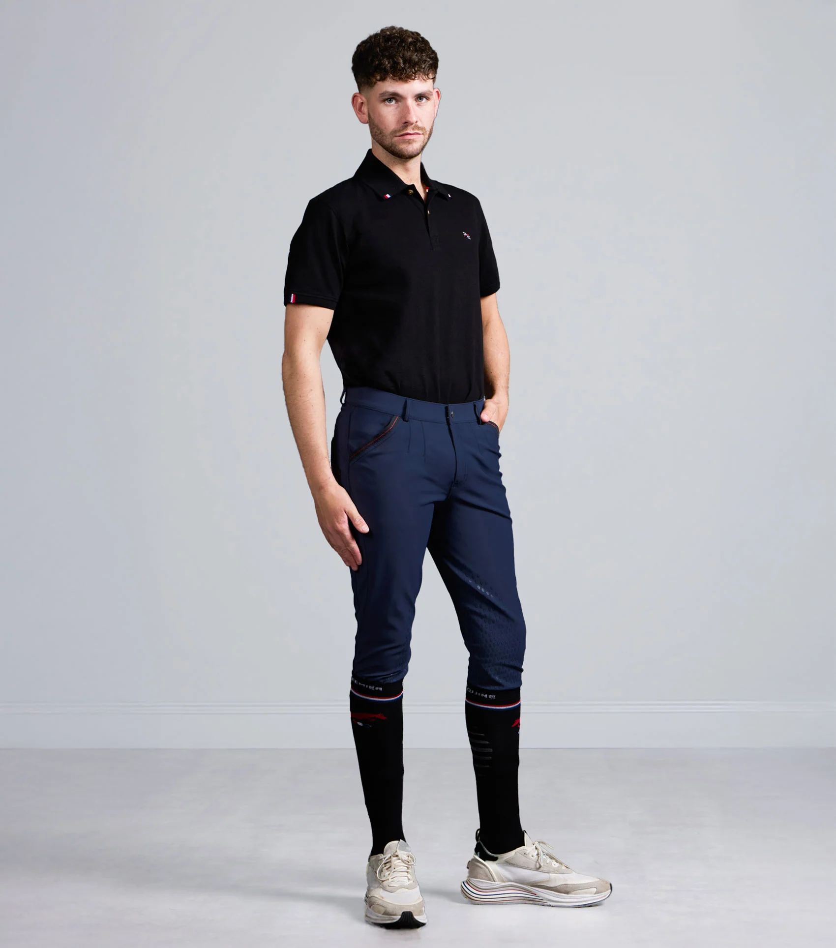 SALE - Barusso Men's Gel Knee Breeches Navy - Image 6