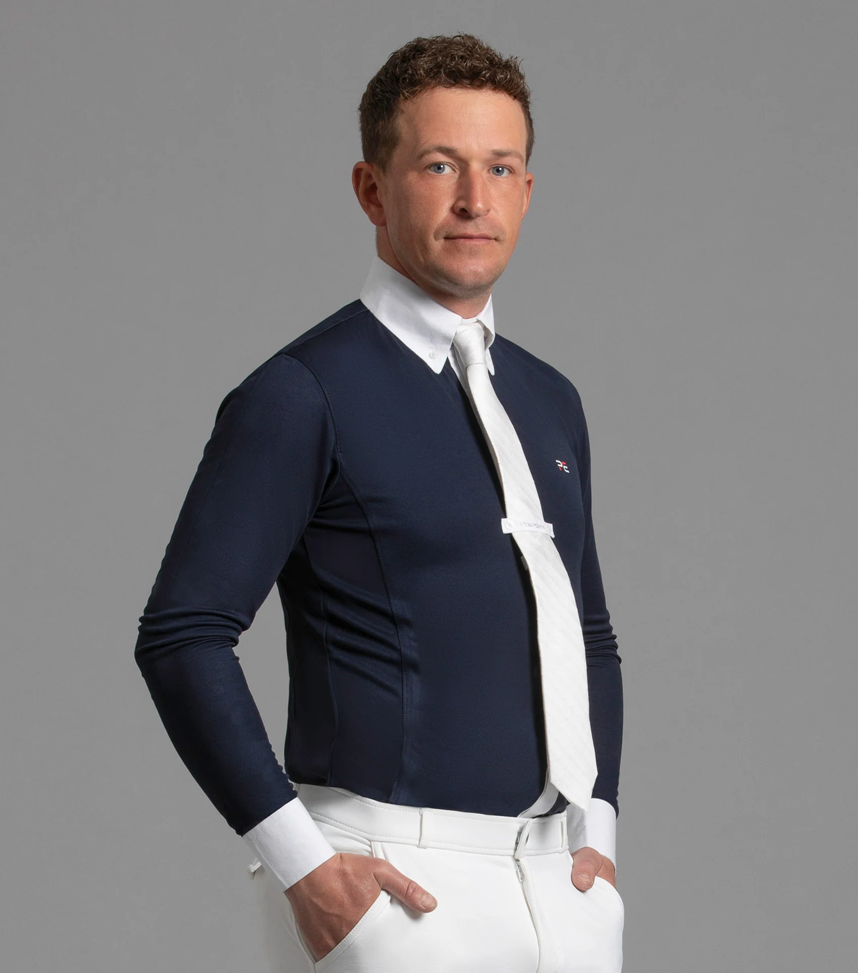 SALE Giulio Men's Long Sleeve Show Shirt Navy