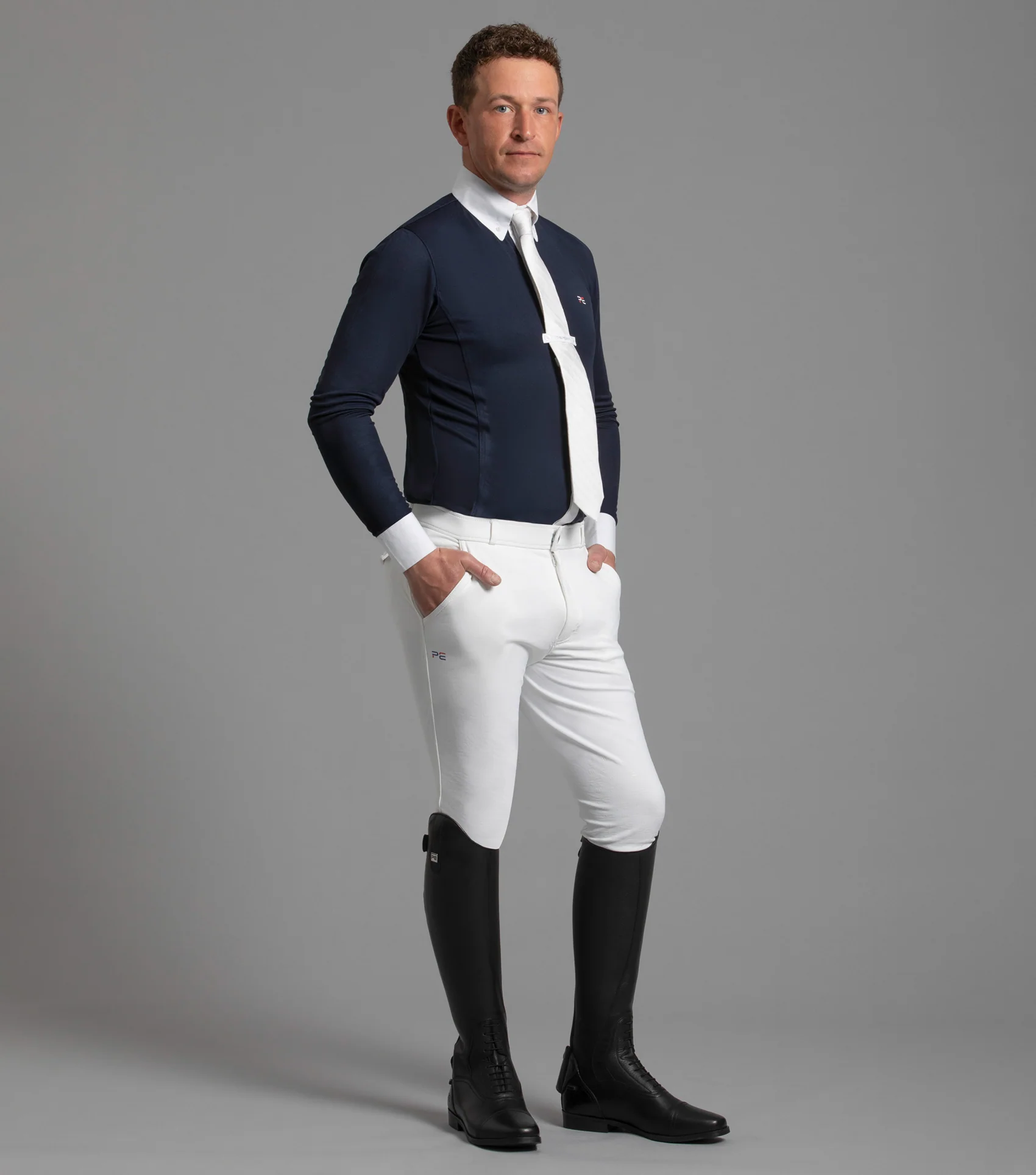 SALE Giulio Men's Long Sleeve Show Shirt Navy - Image 2