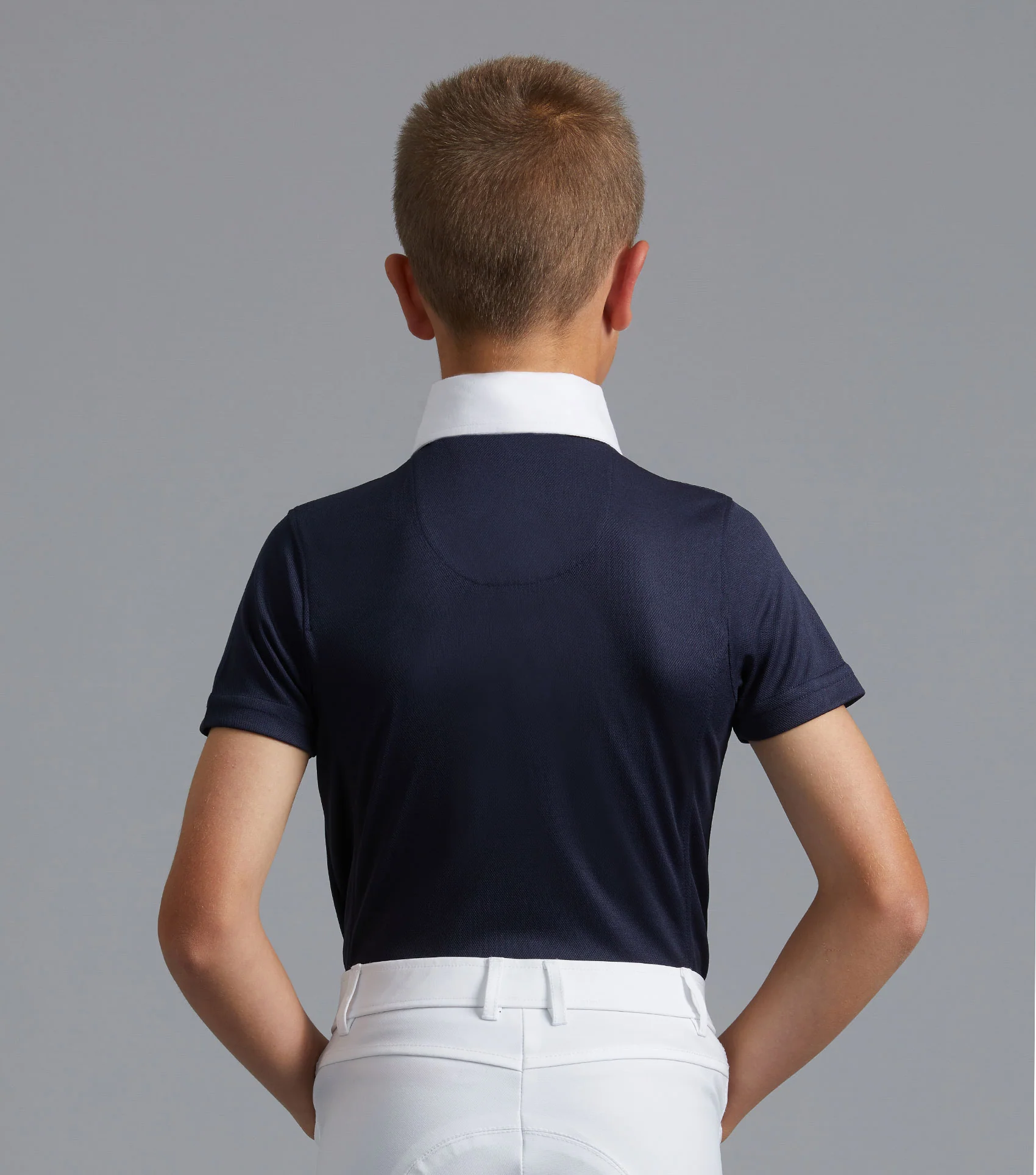 SALE Mini Antonio Boy's Short Sleeve Show Shirt Navy - Image 3